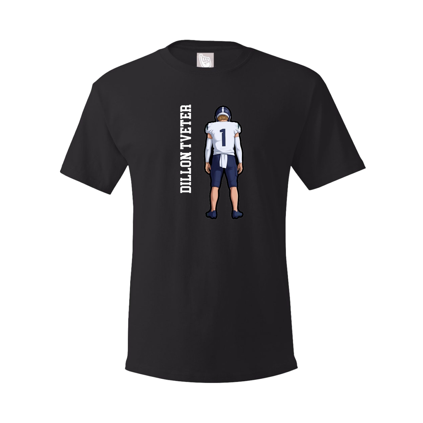 Youth Tee — Name Vertical in Black