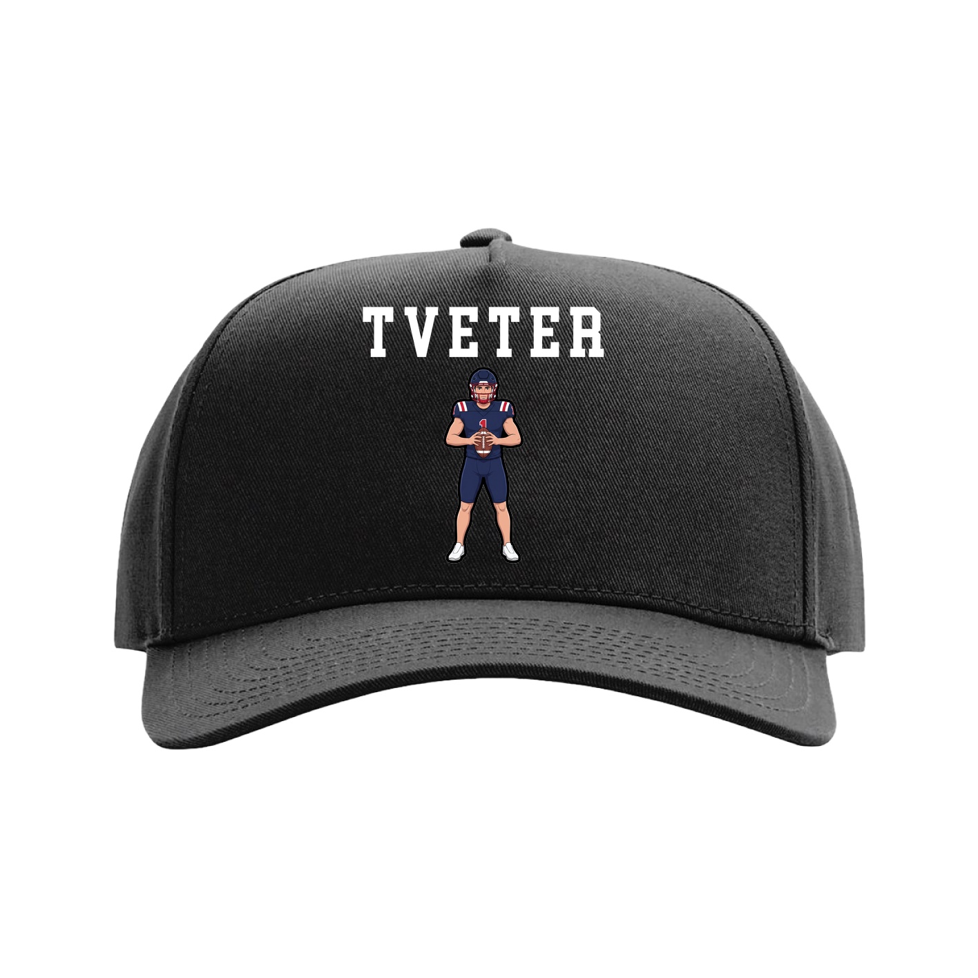 Full Fabric Five-Panel Champ Cap — Shirsey in Black