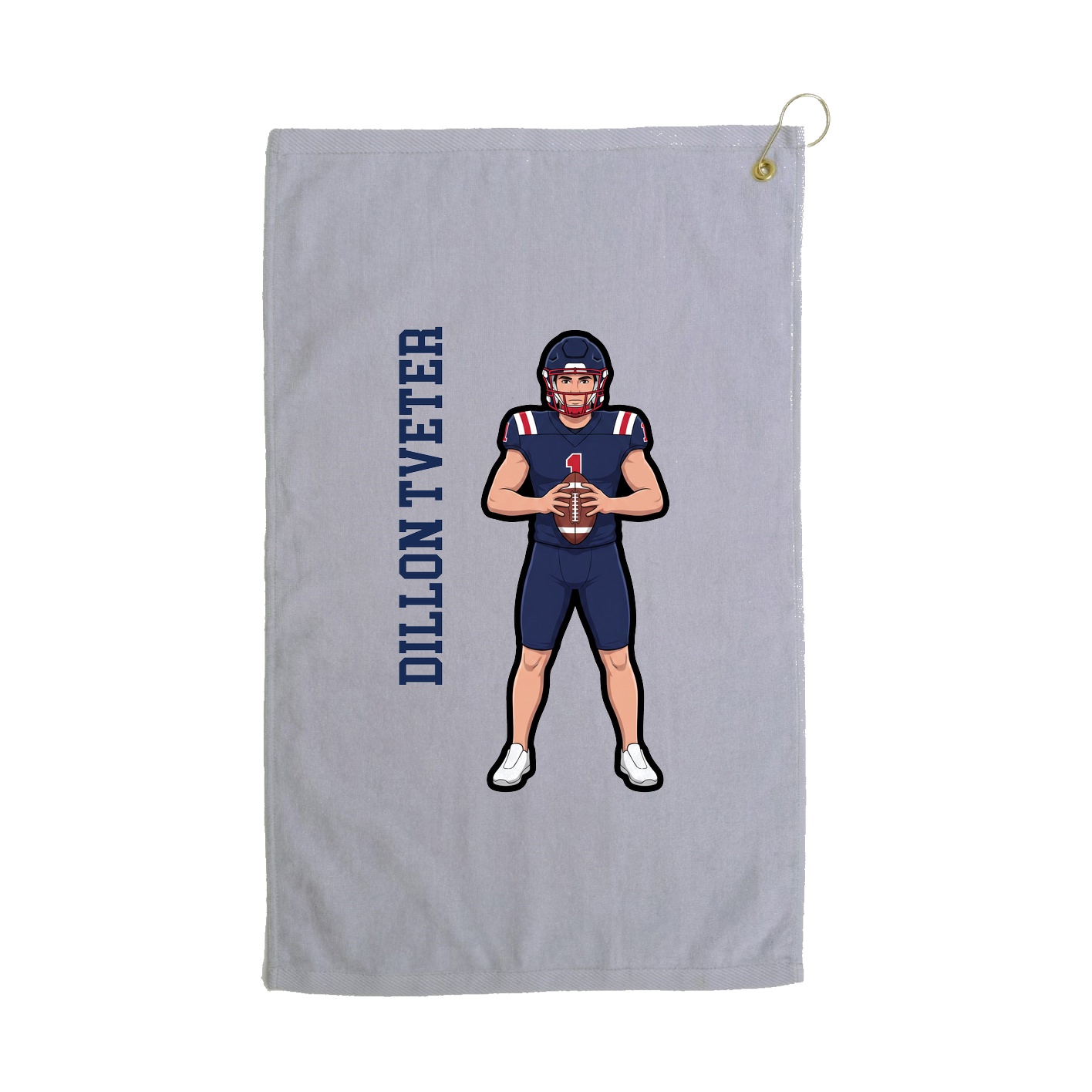 Golf Towel — Name Vertical in Grey