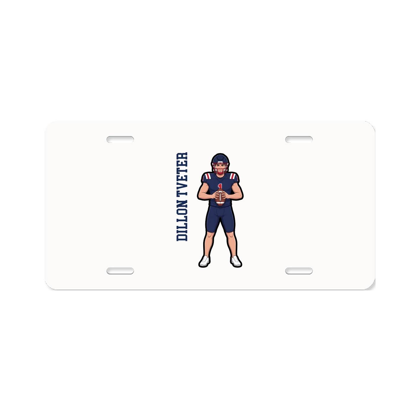 License Plate — Name Vertical in Classic
