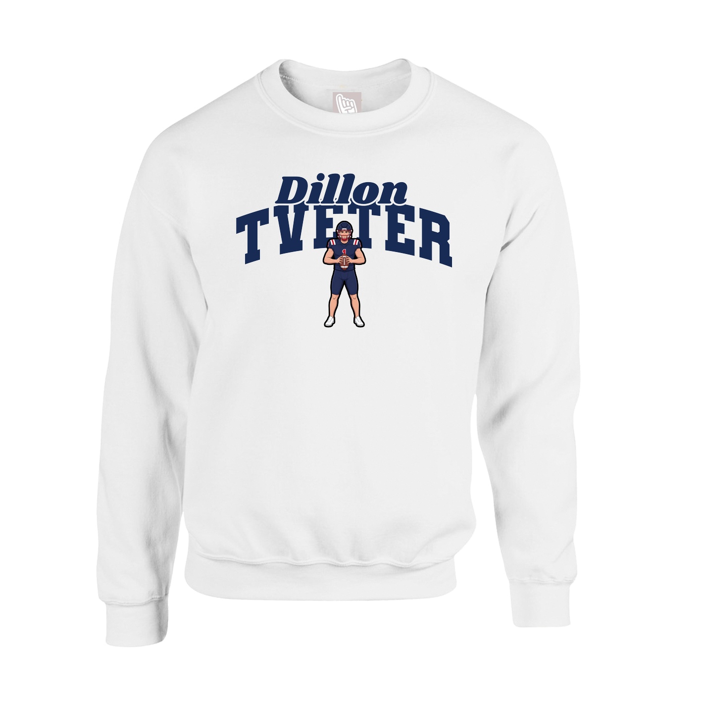 Fleece Crew — Signature Arch in White
