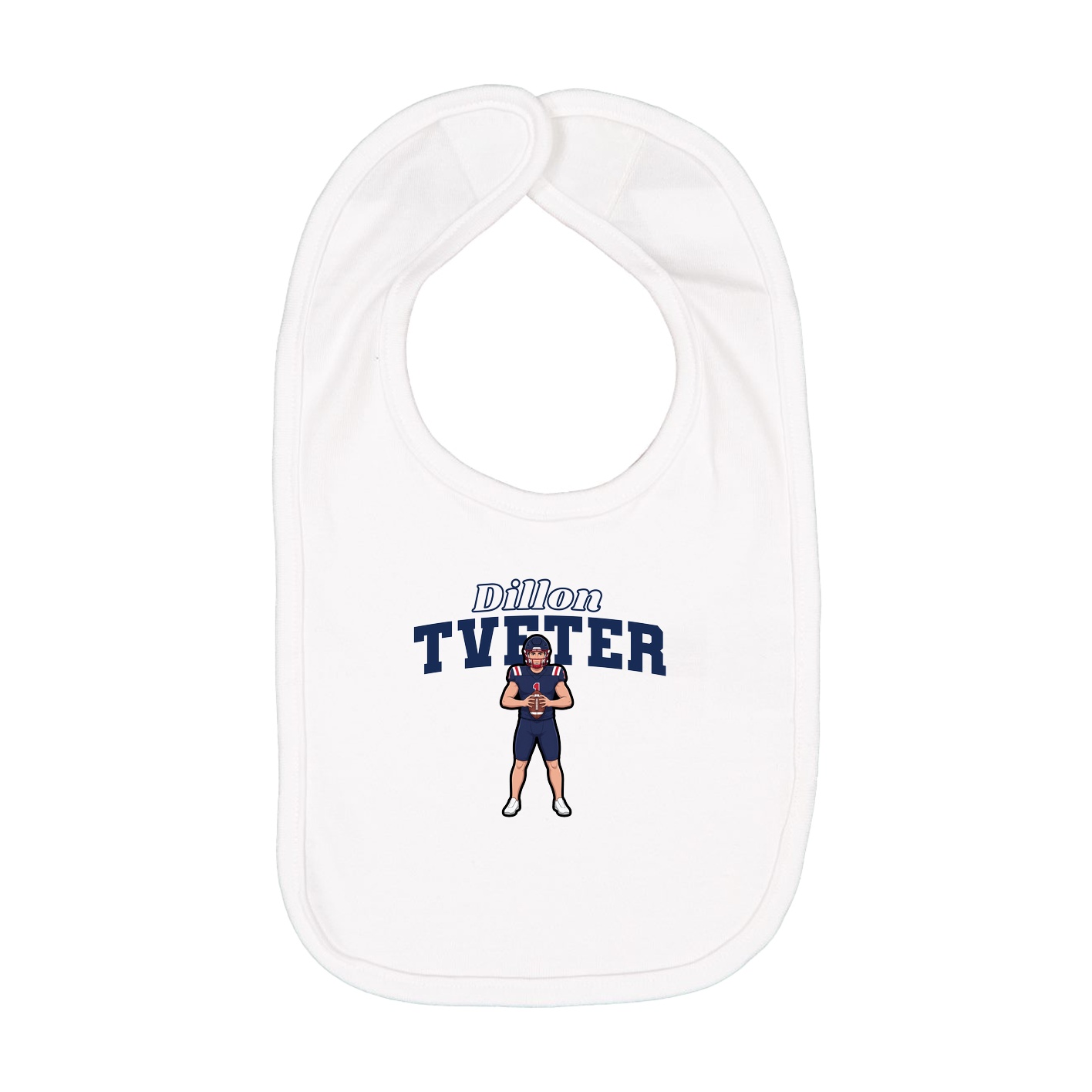 Infant Bib — Name Arch in White