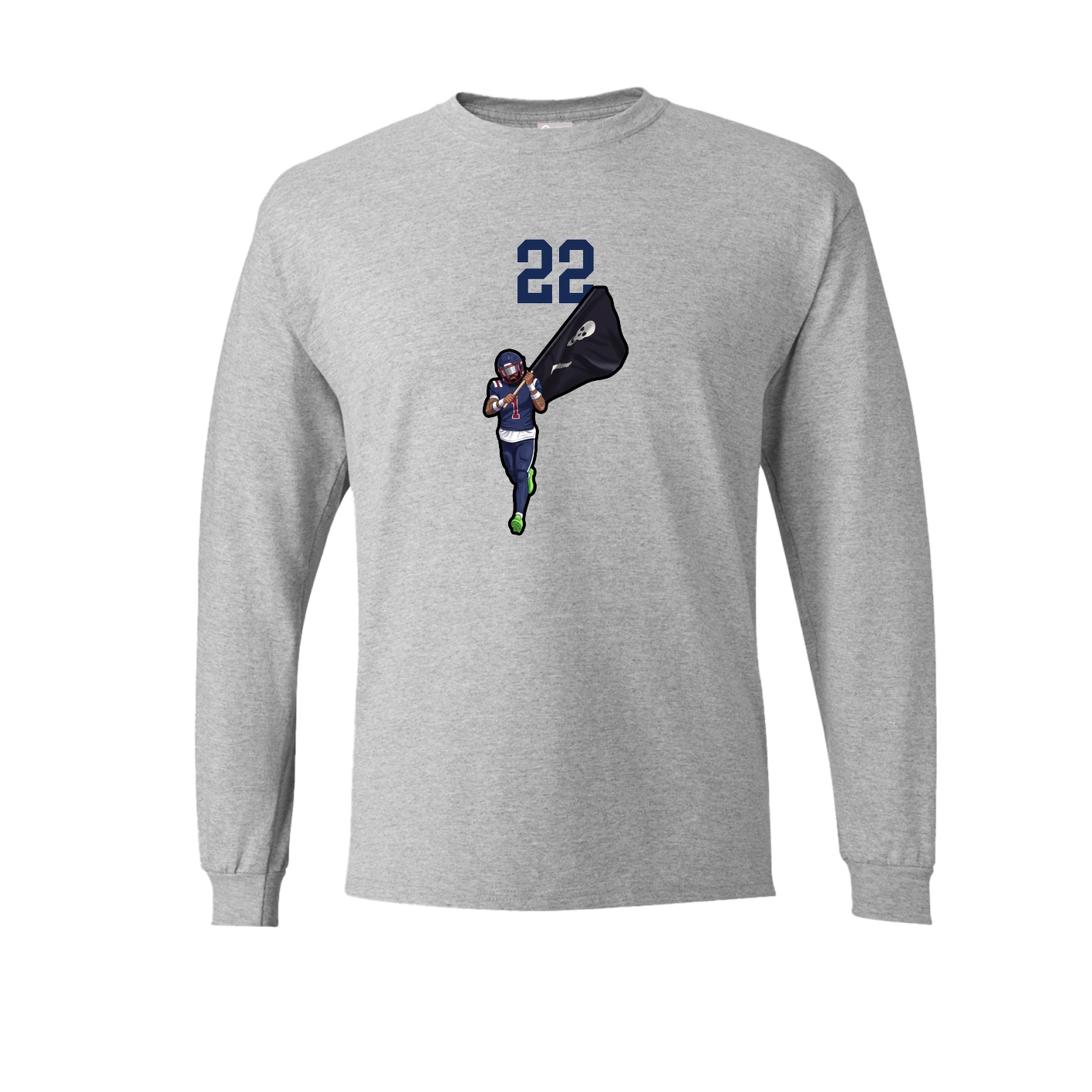 Long Sleeve Tee — Number Top in Grey