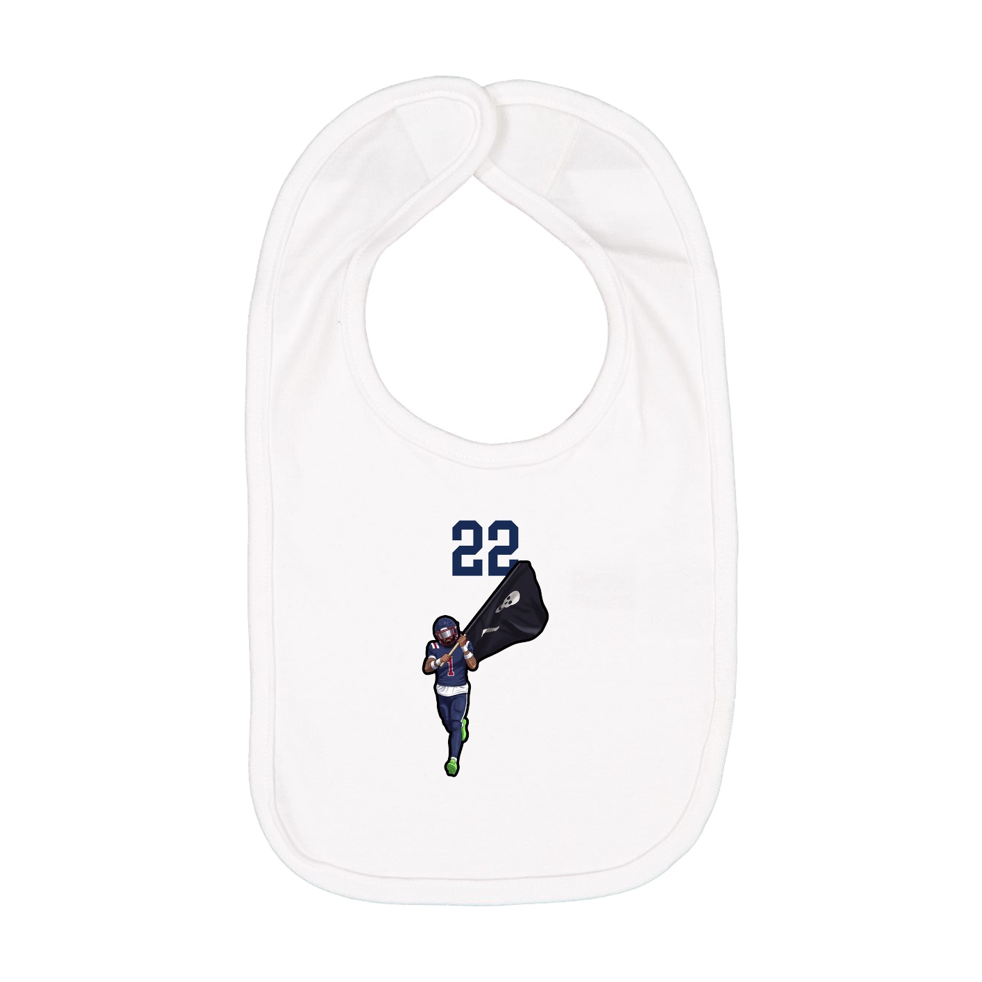 Infant Bib — Number Top in White