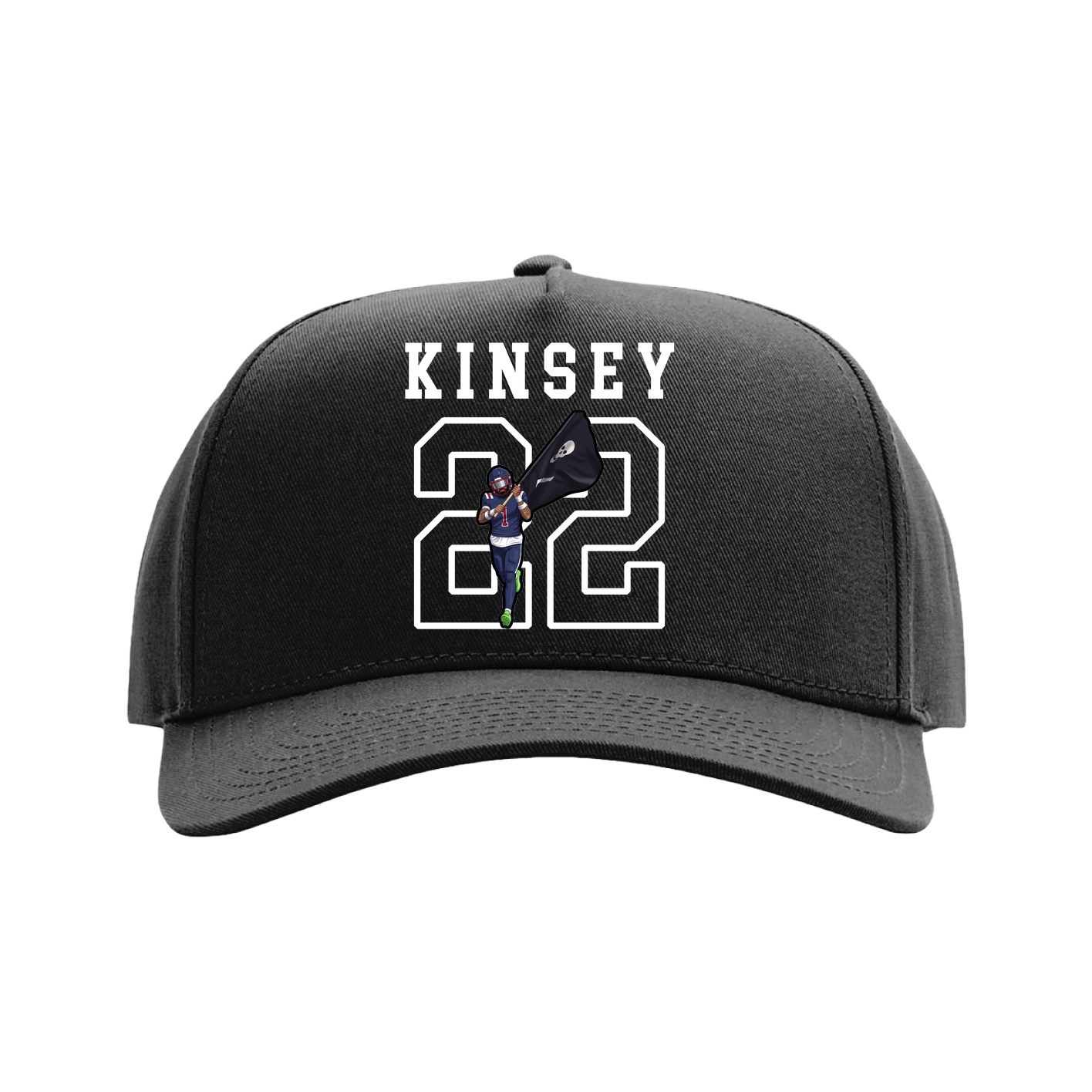 Full Fabric Five-Panel Champ Cap — Shirsey in Black