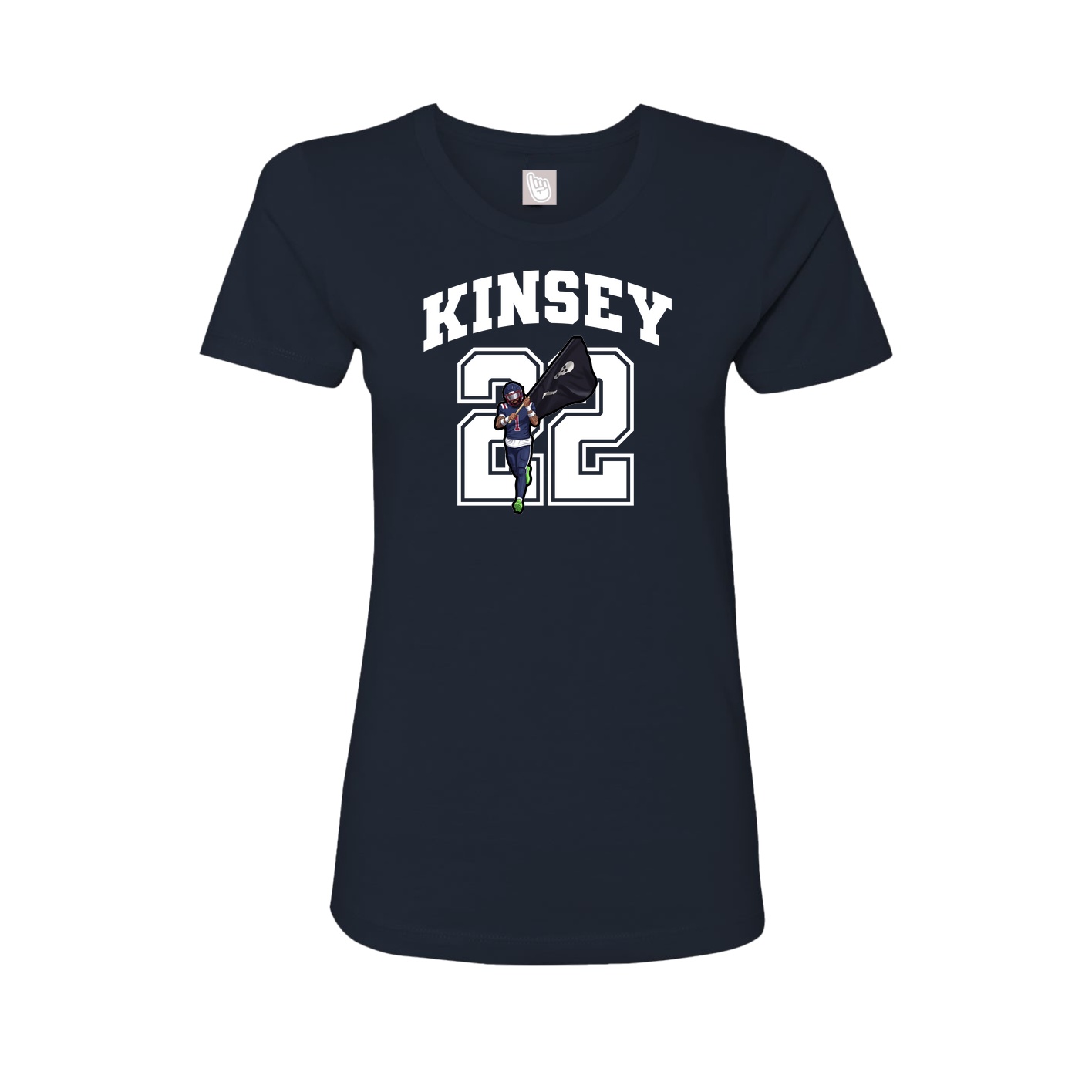Fitted Women's Tee — Number in Navy