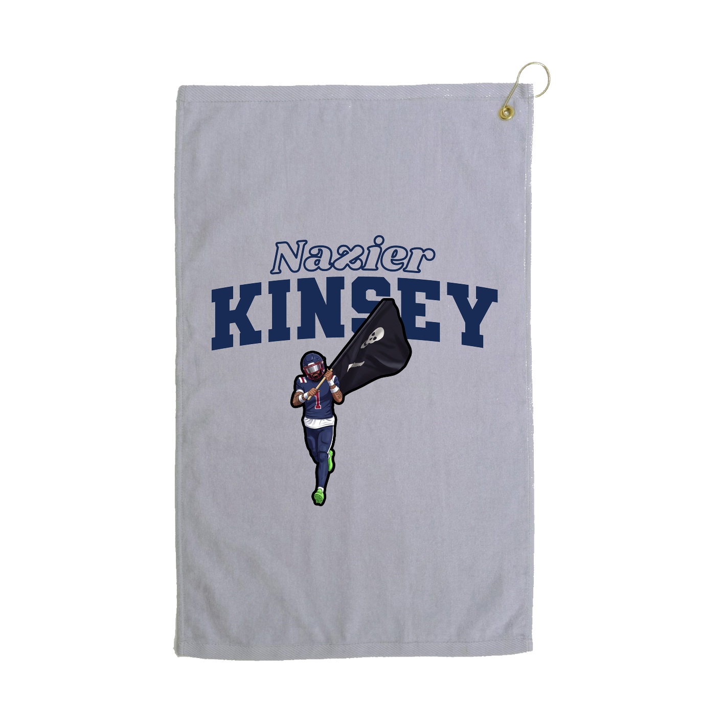 Golf Towel — Name Arch in Grey