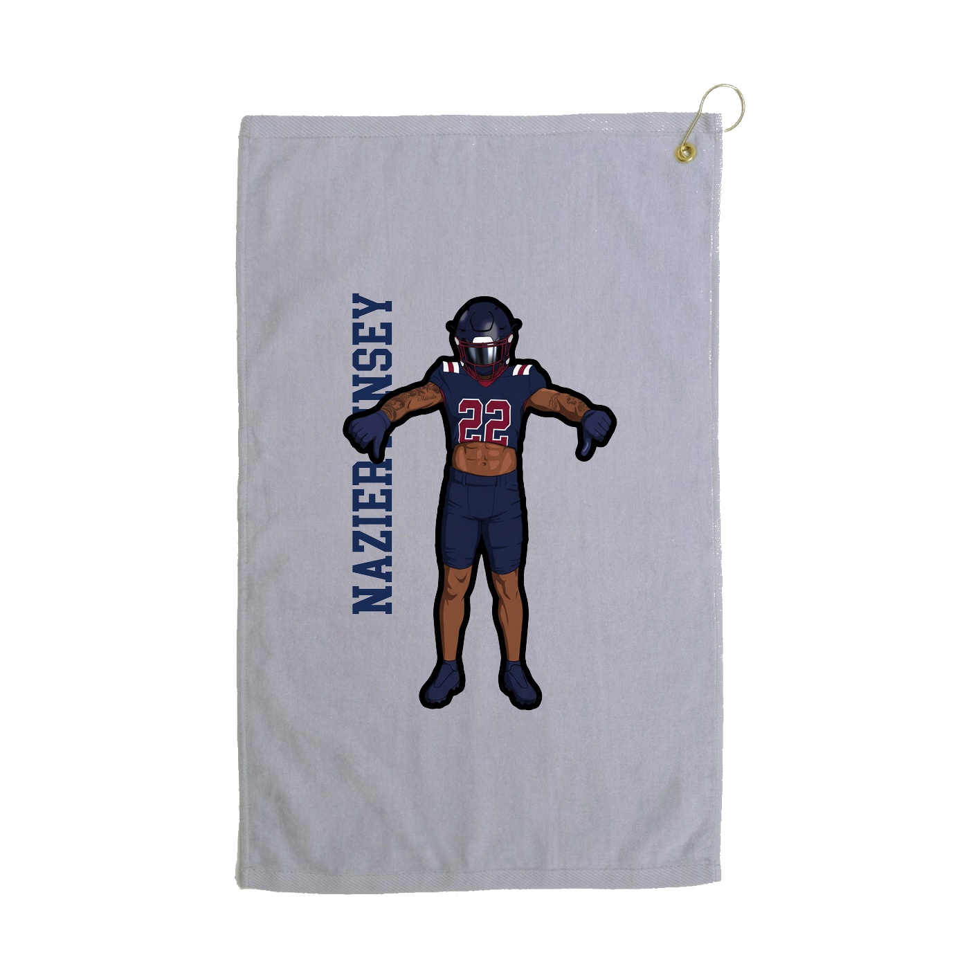 Golf Towel — Name Vertical in Grey