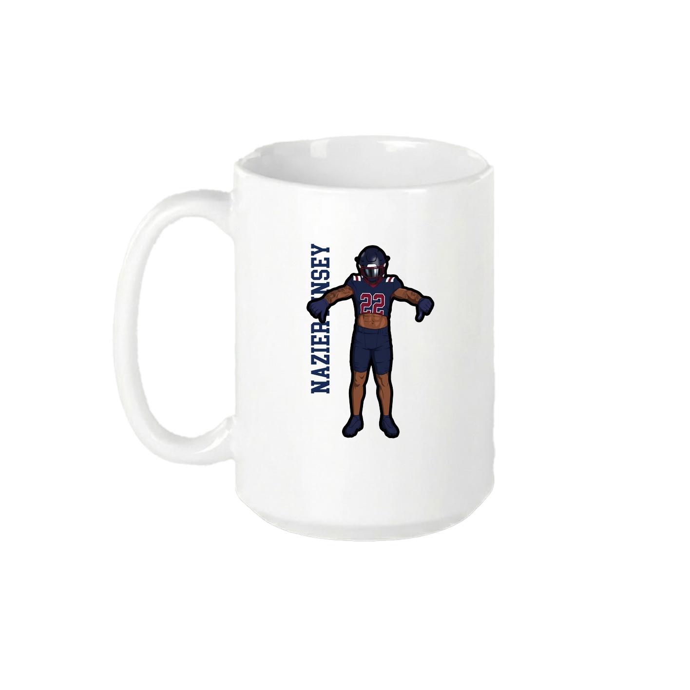 15oz Coffee Mug — Name Vertical in White