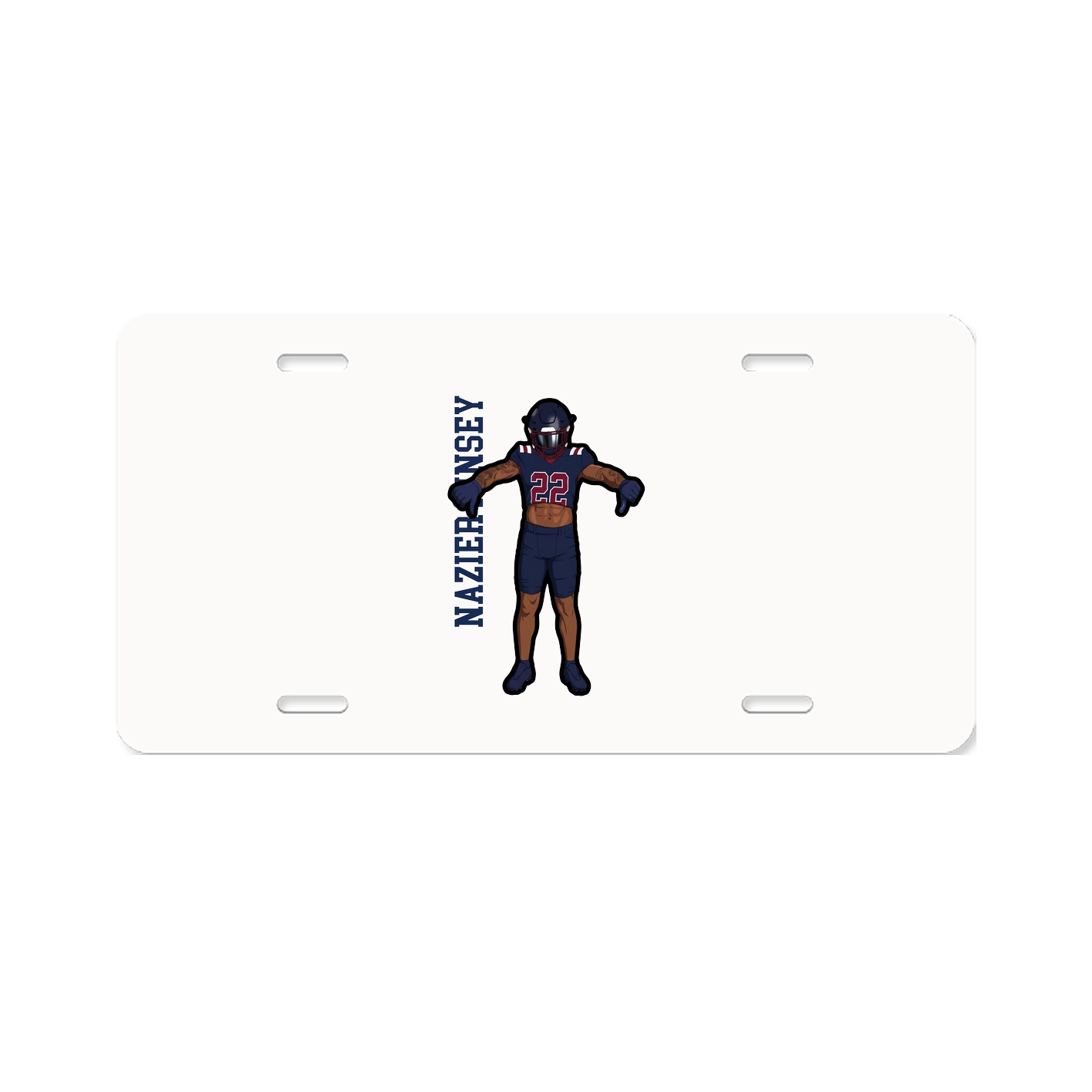 License Plate — Name Vertical in Classic