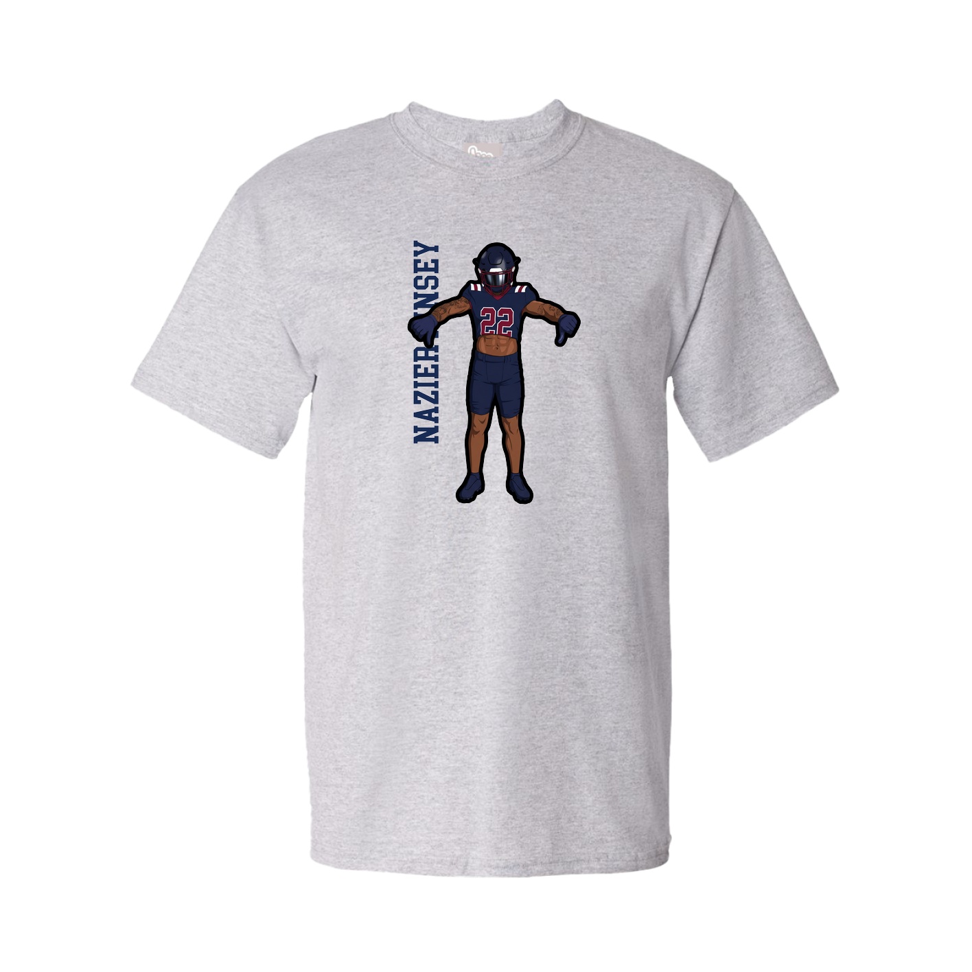 Youth Tee — Name Vertical in Grey