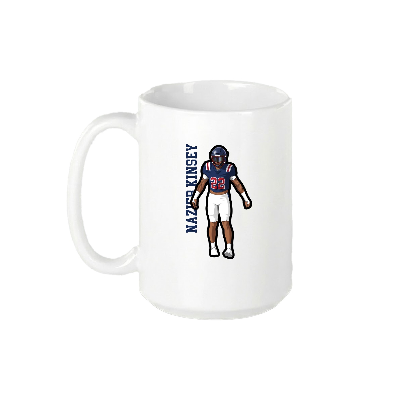 15oz Coffee Mug — Name Vertical in White