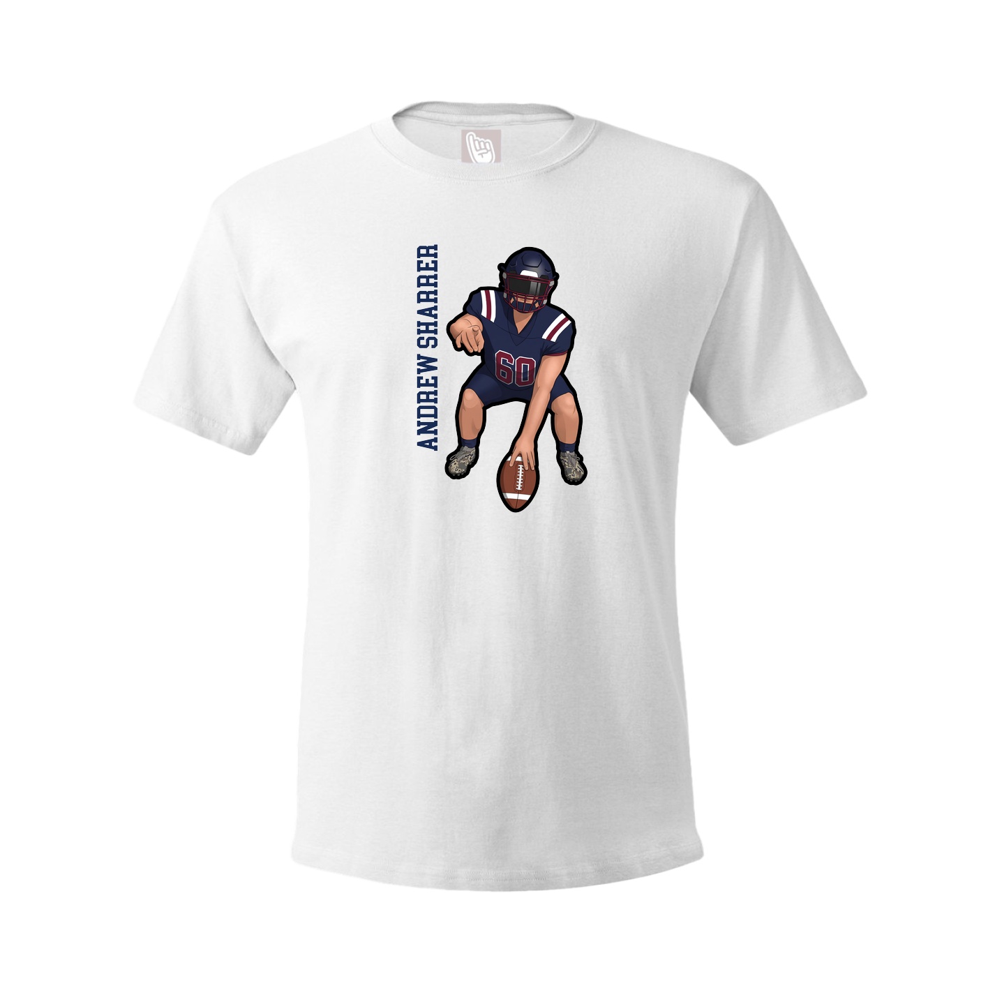 Youth Tee — Name Vertical in White