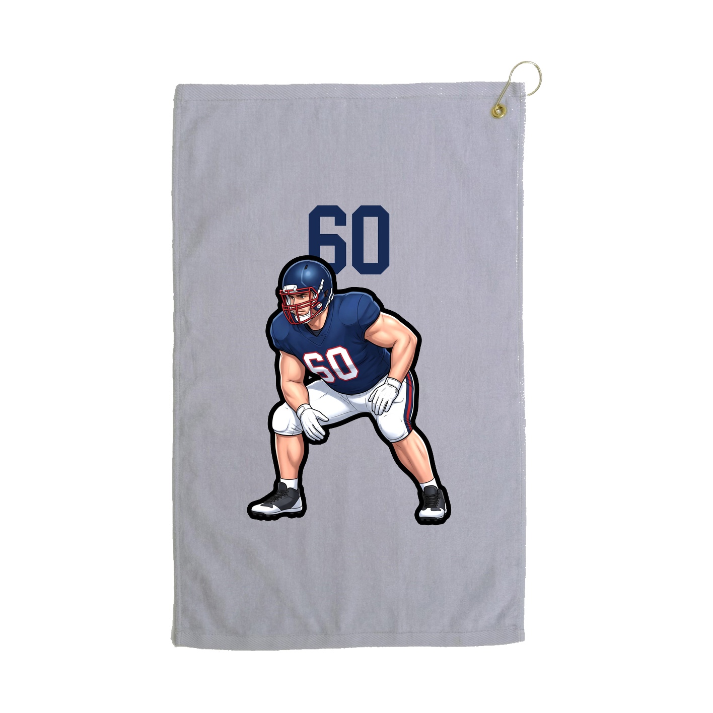 Golf Towel — Number Top in Grey