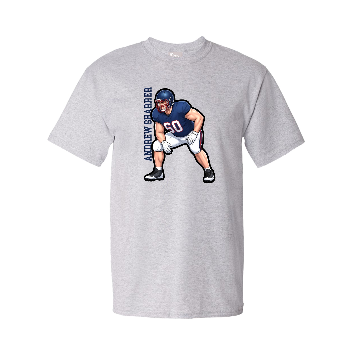 Tee — Name Vertical in Grey