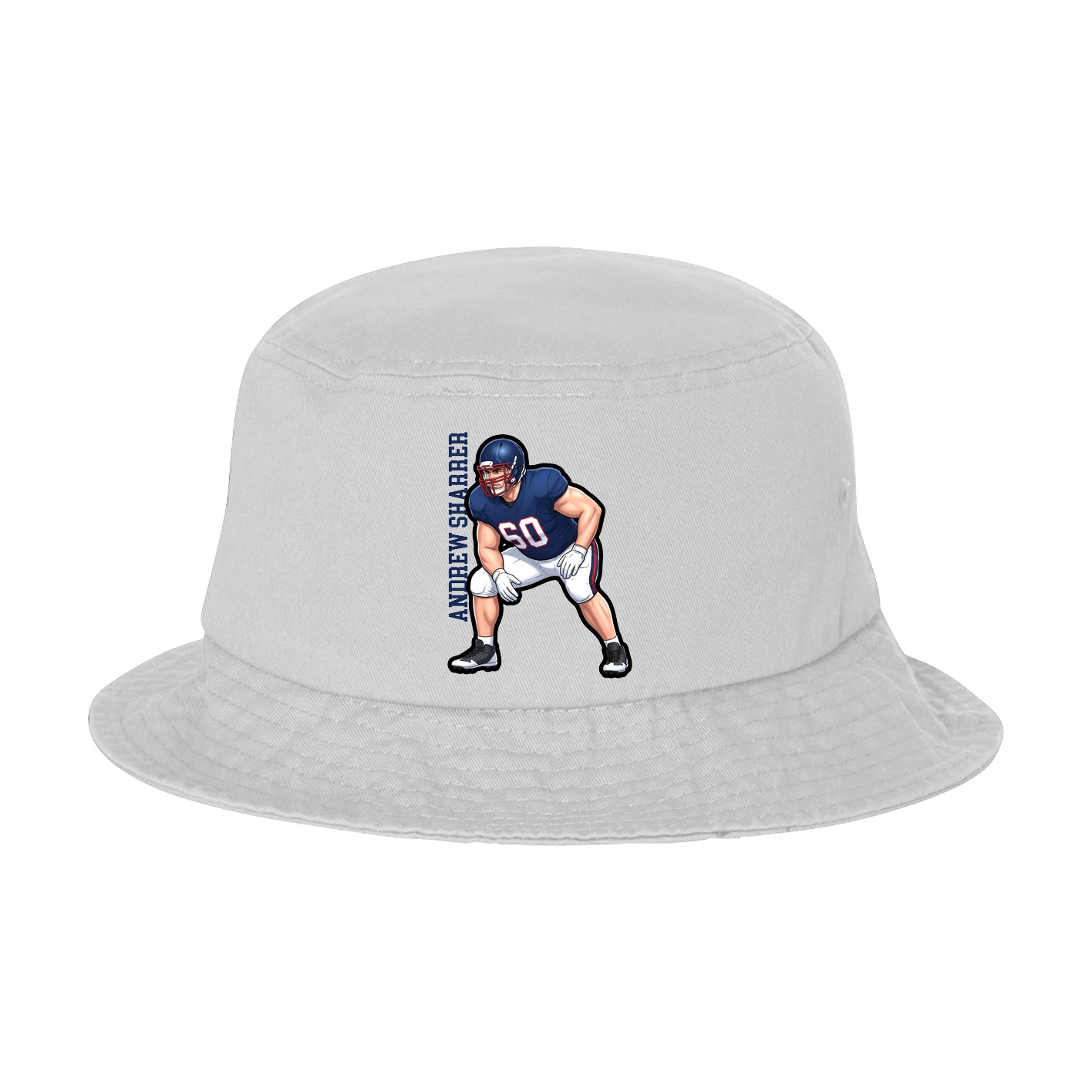 Bucket Cap — Name Vertical in White