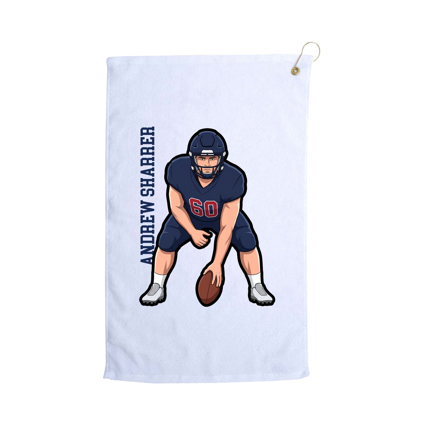 Golf Towel — Name Vertical in White