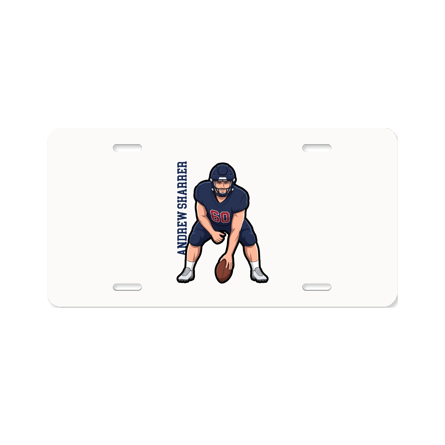 License Plate — Name Vertical in Classic