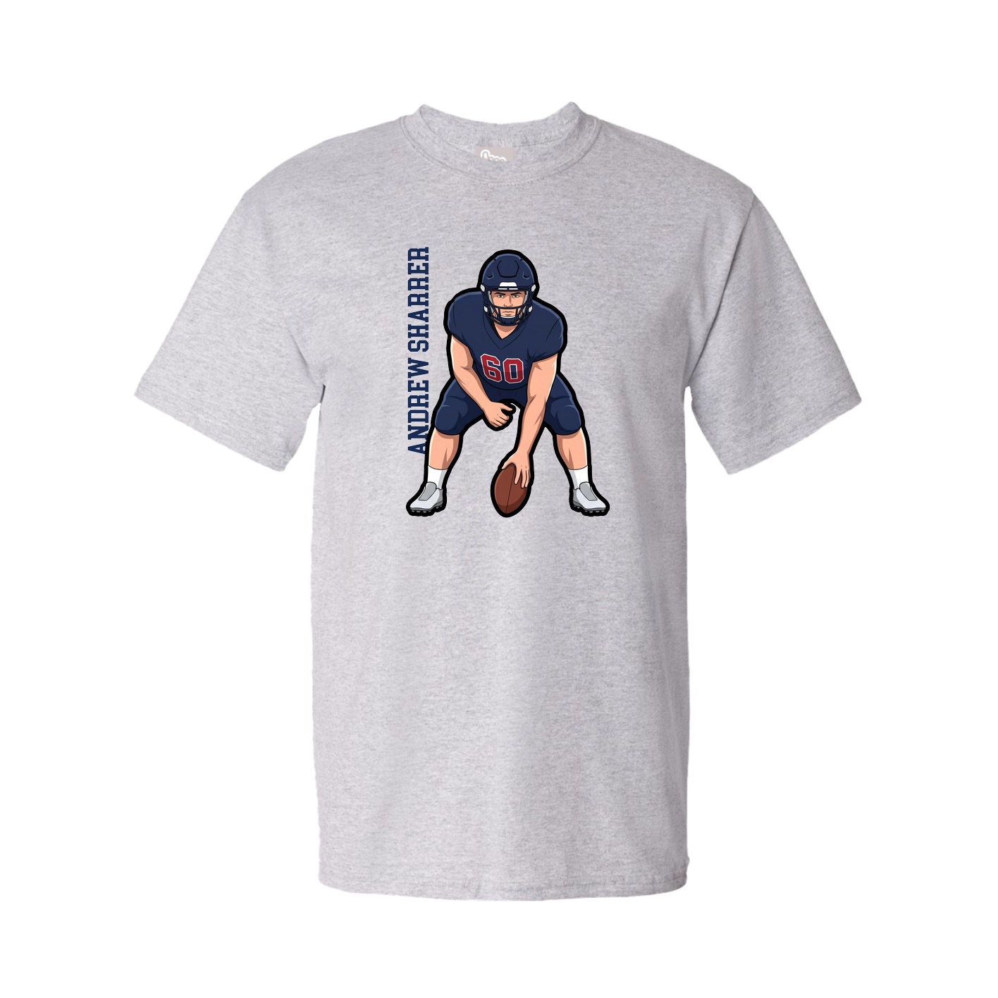 Tee — Name Vertical in Grey