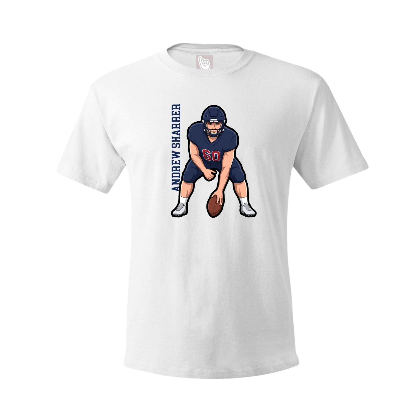 Youth Tee — Name Vertical in White