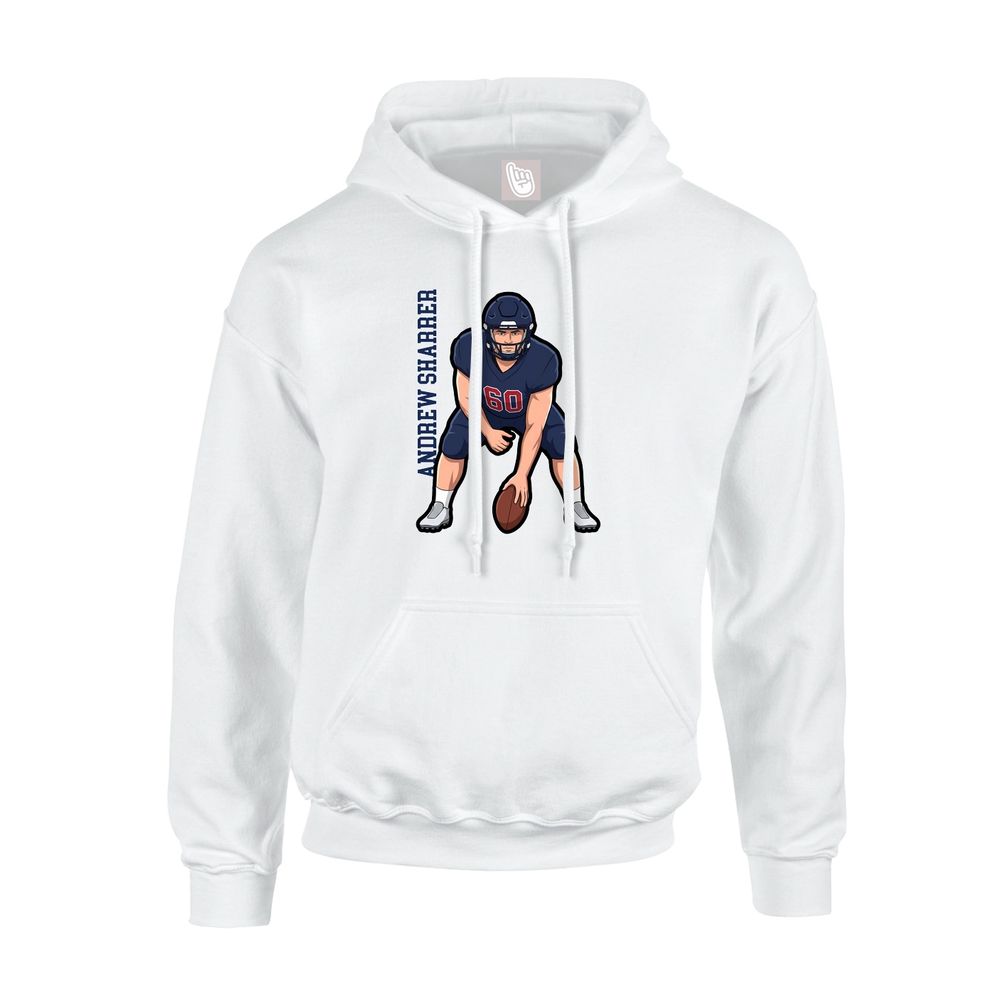 Youth Hoodie — Name Vertical in White