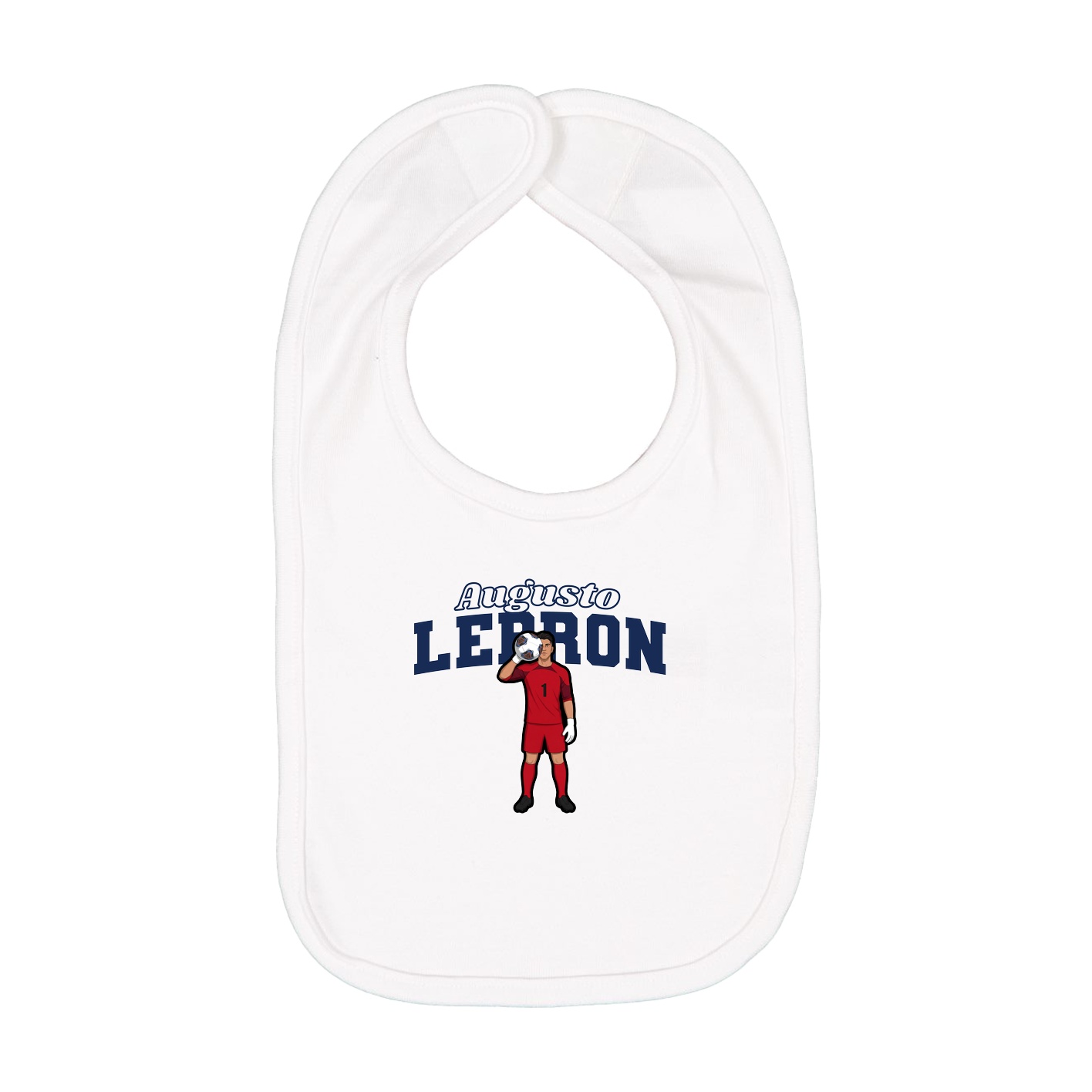 Infant Bib — Name Arch in White