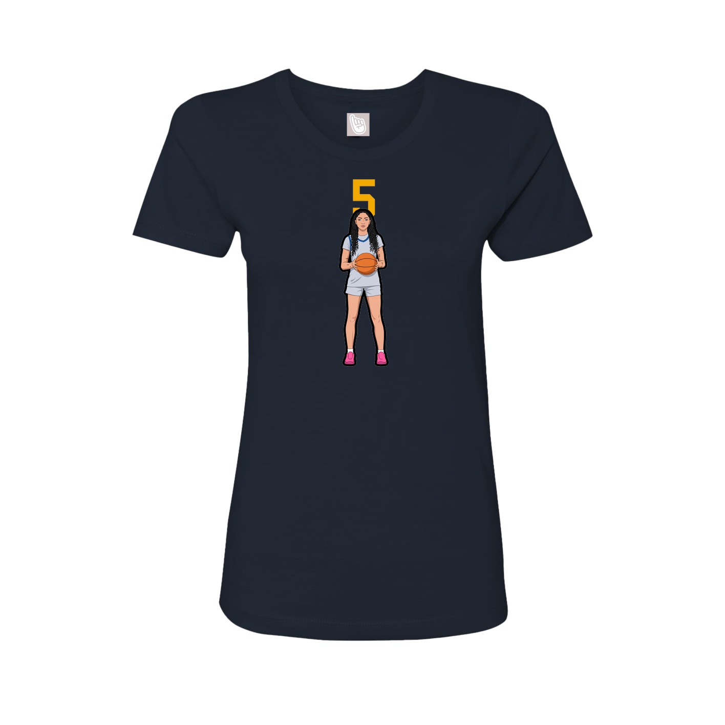 Fitted Women's Tee — Number Top in Navy