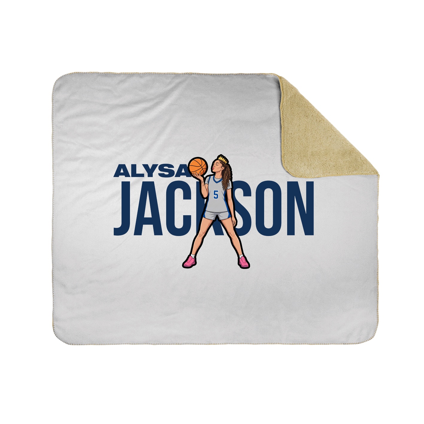 Throw Blanket — Player Name in White