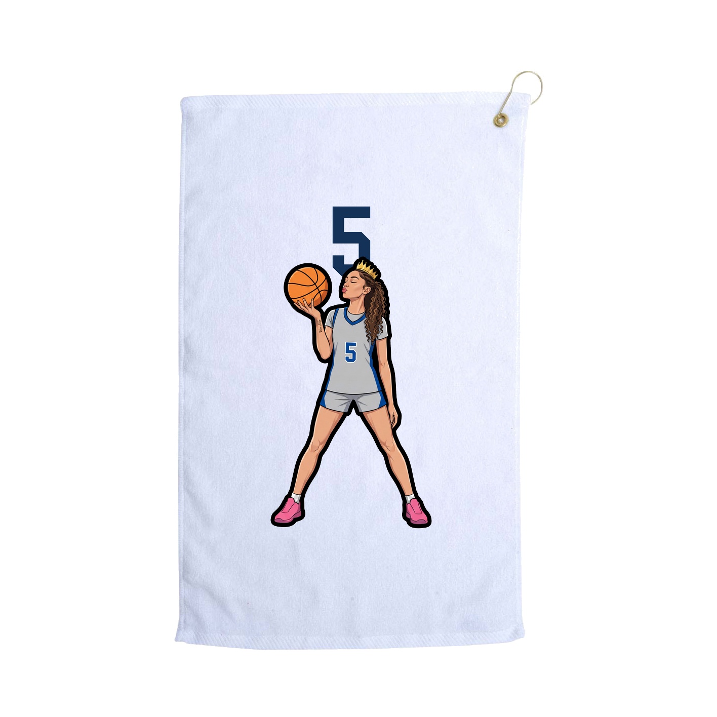 Golf Towel — Number Top in White