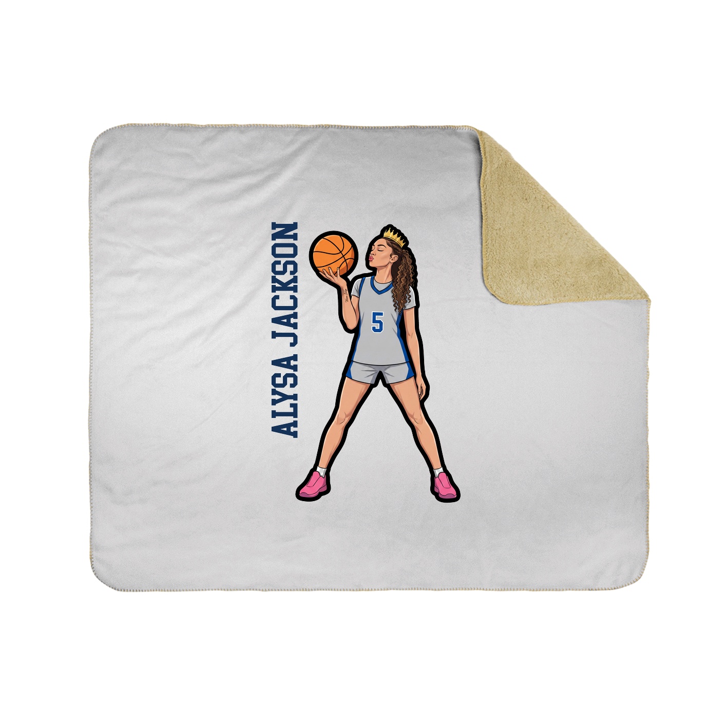 Throw Blanket — Name Vertical in White