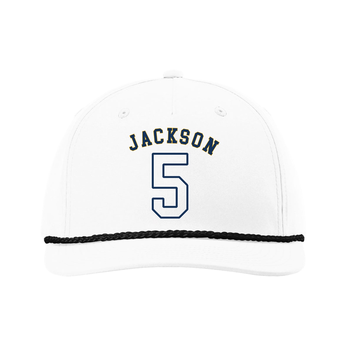 Five-Panel Classic Rope Cap — Shirsey Arch in White