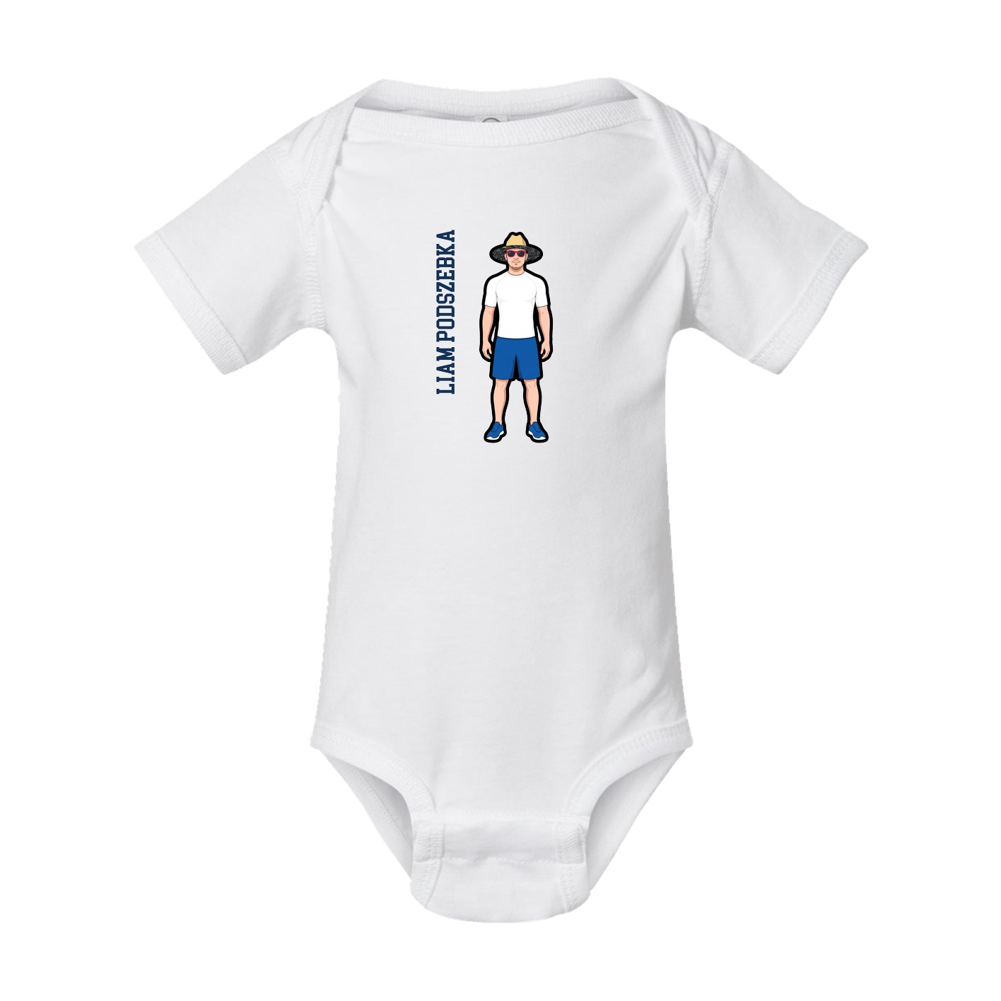 Baby Onesie — Name Vertical in White
