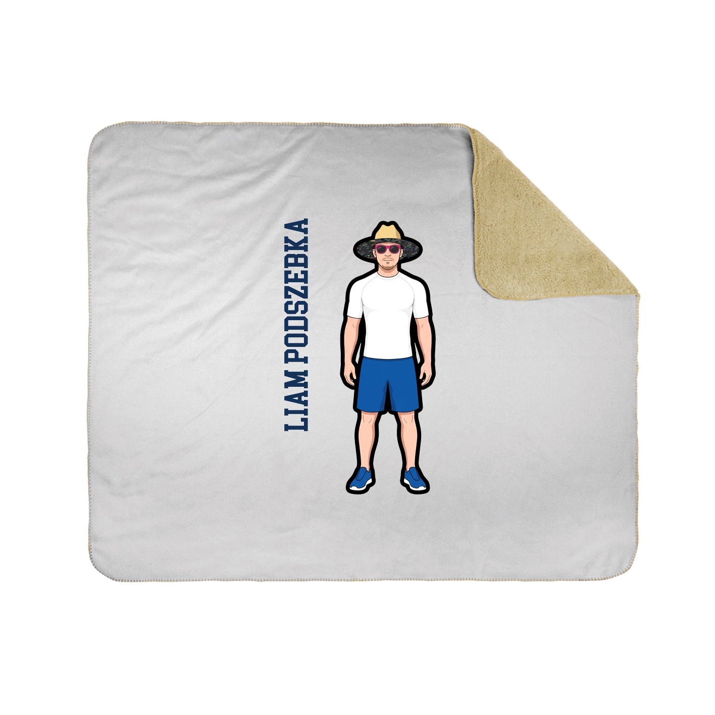 Throw Blanket — Name Vertical in White