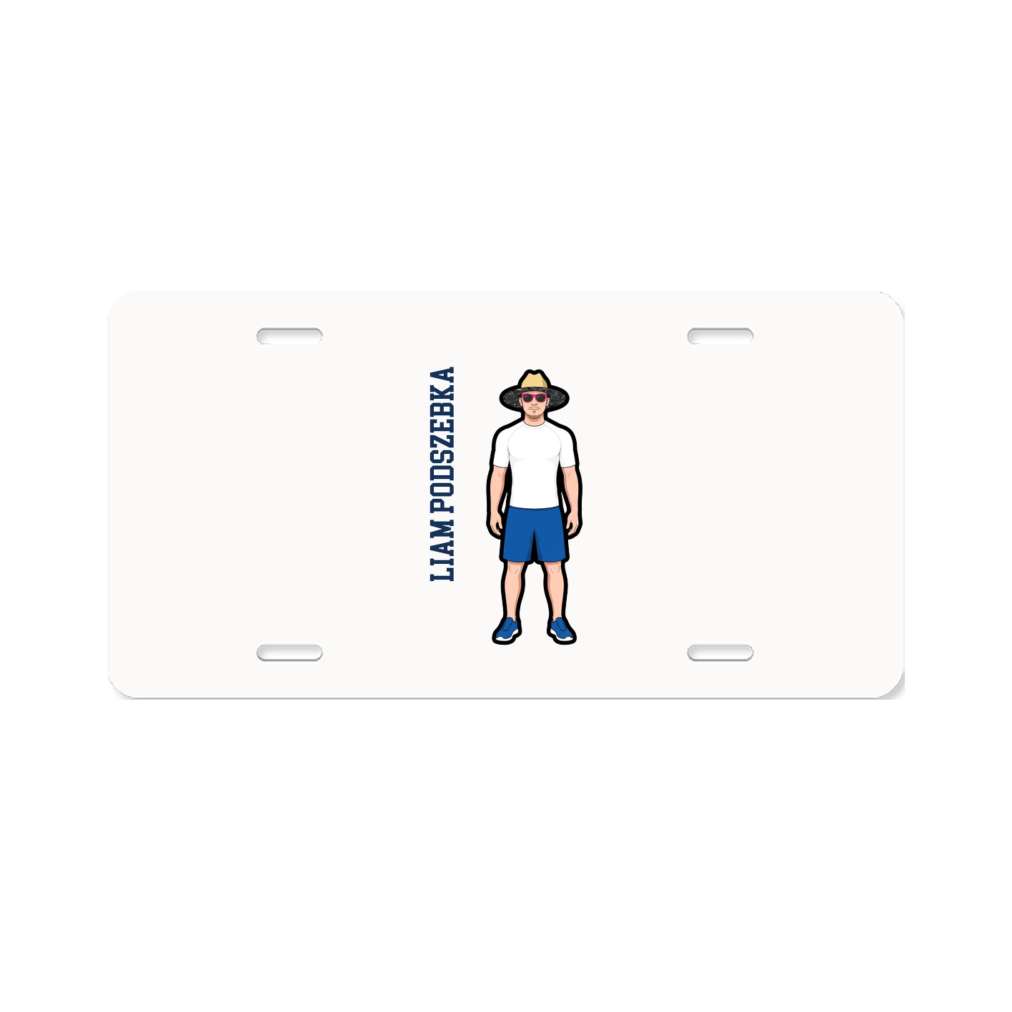 License Plate — Name Vertical in Classic