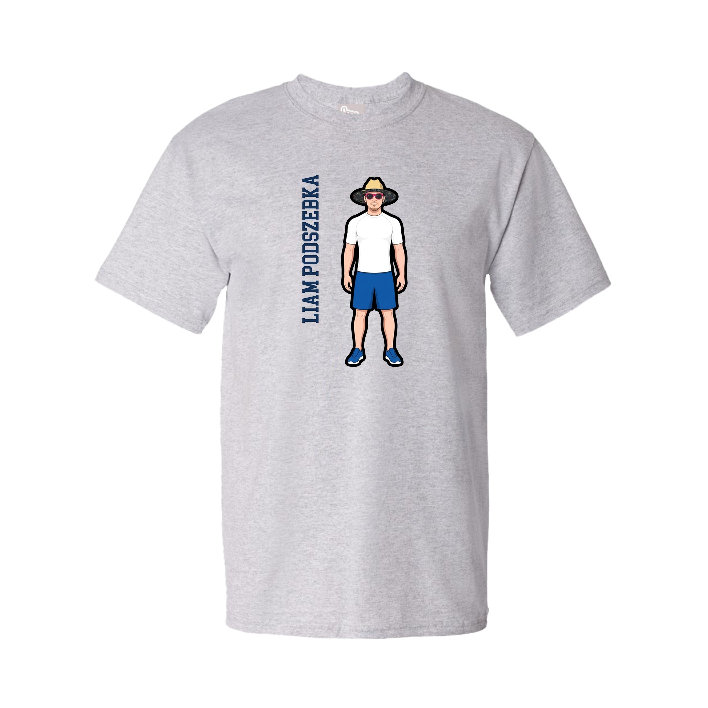 Tee — Name Vertical in Grey