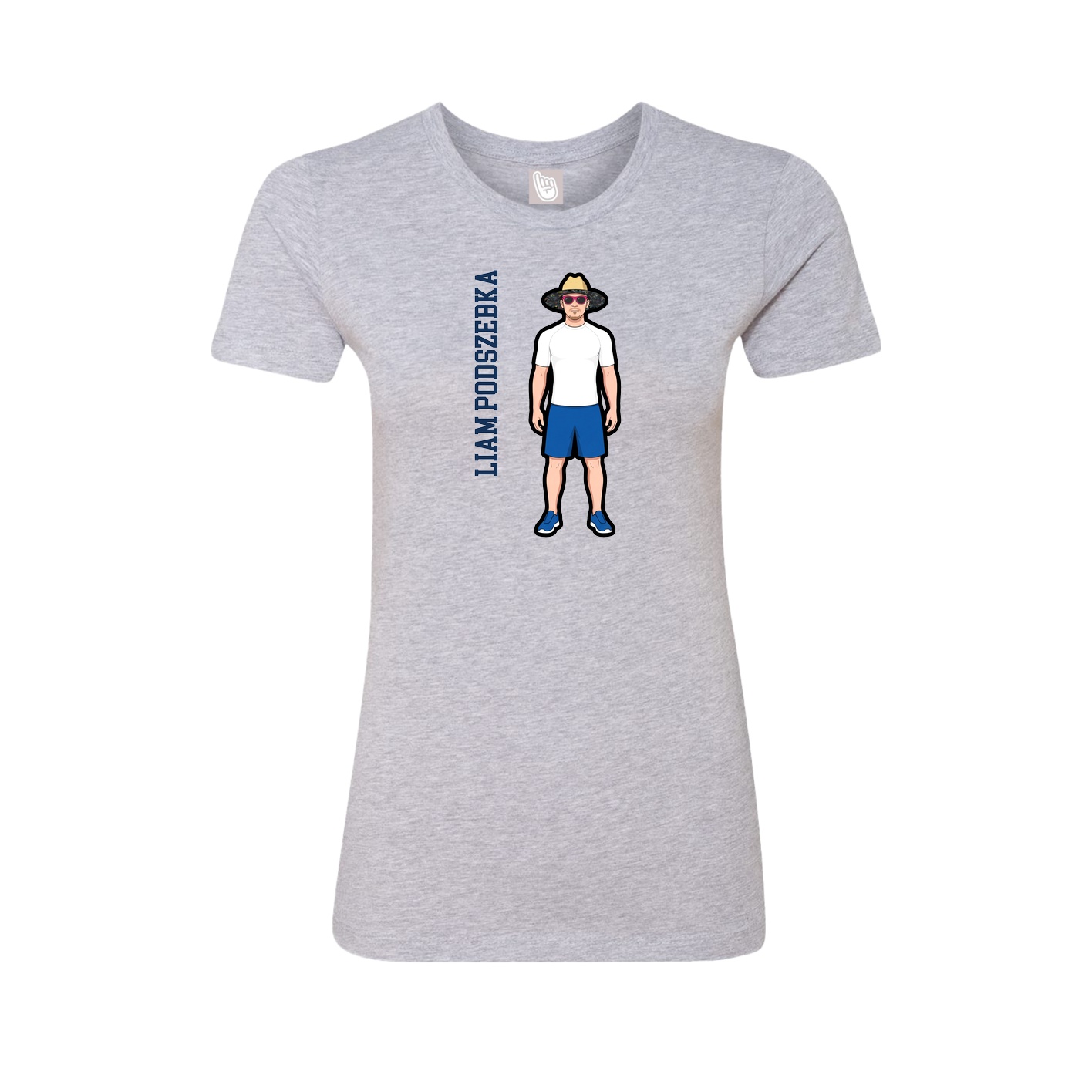 Womens Tee — Name Vertical in Grey