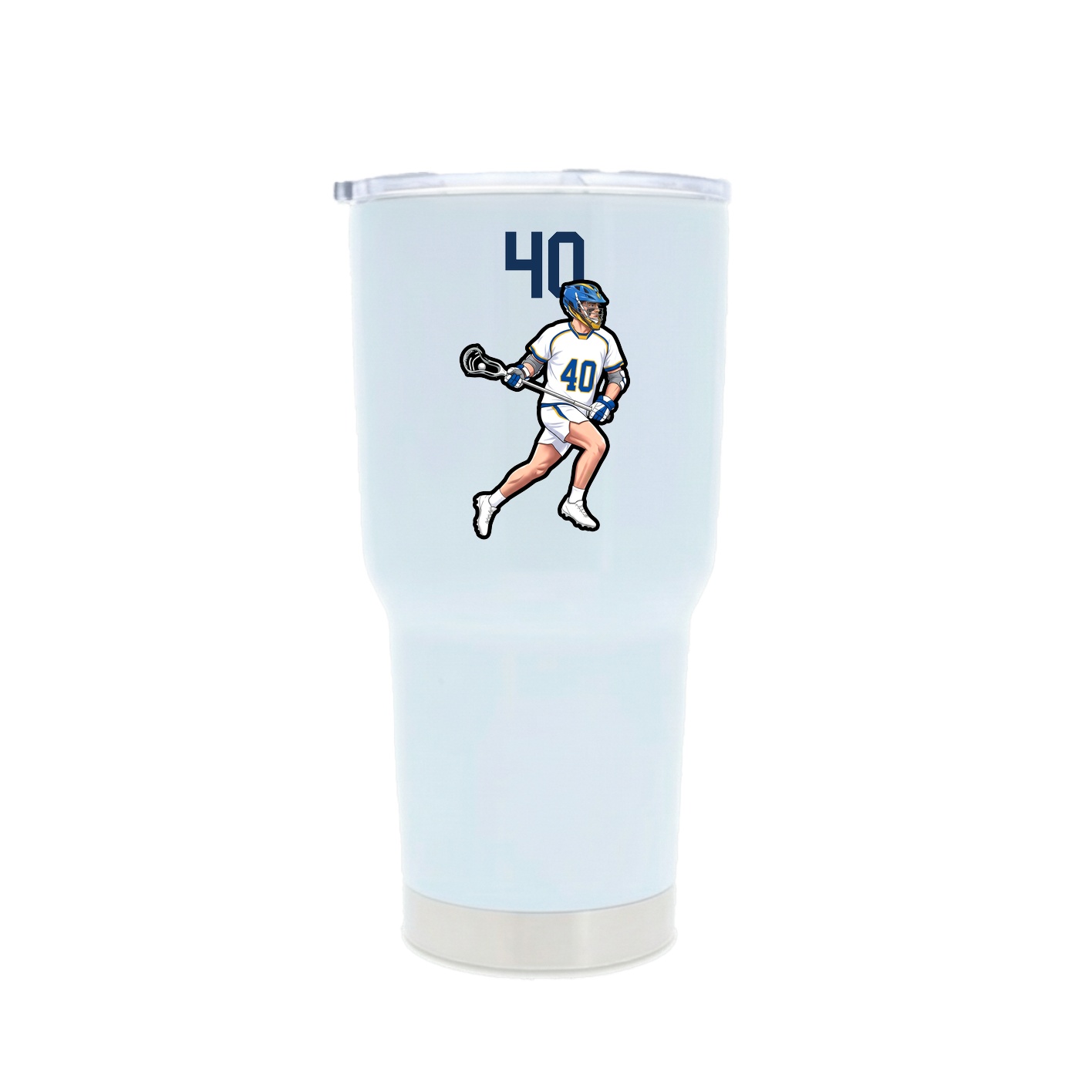 30oz Stainless Steel Tumbler — Number Top in White