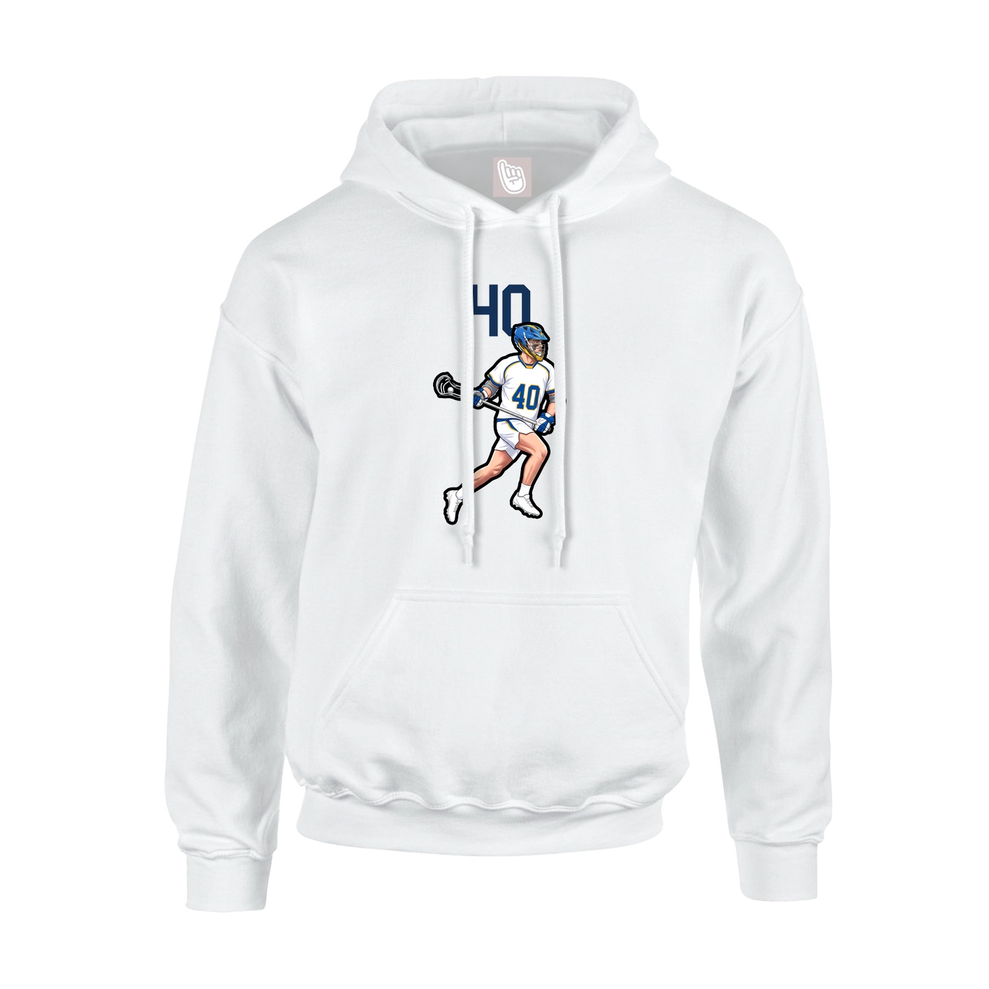 Youth Hoodie — Number Top in White