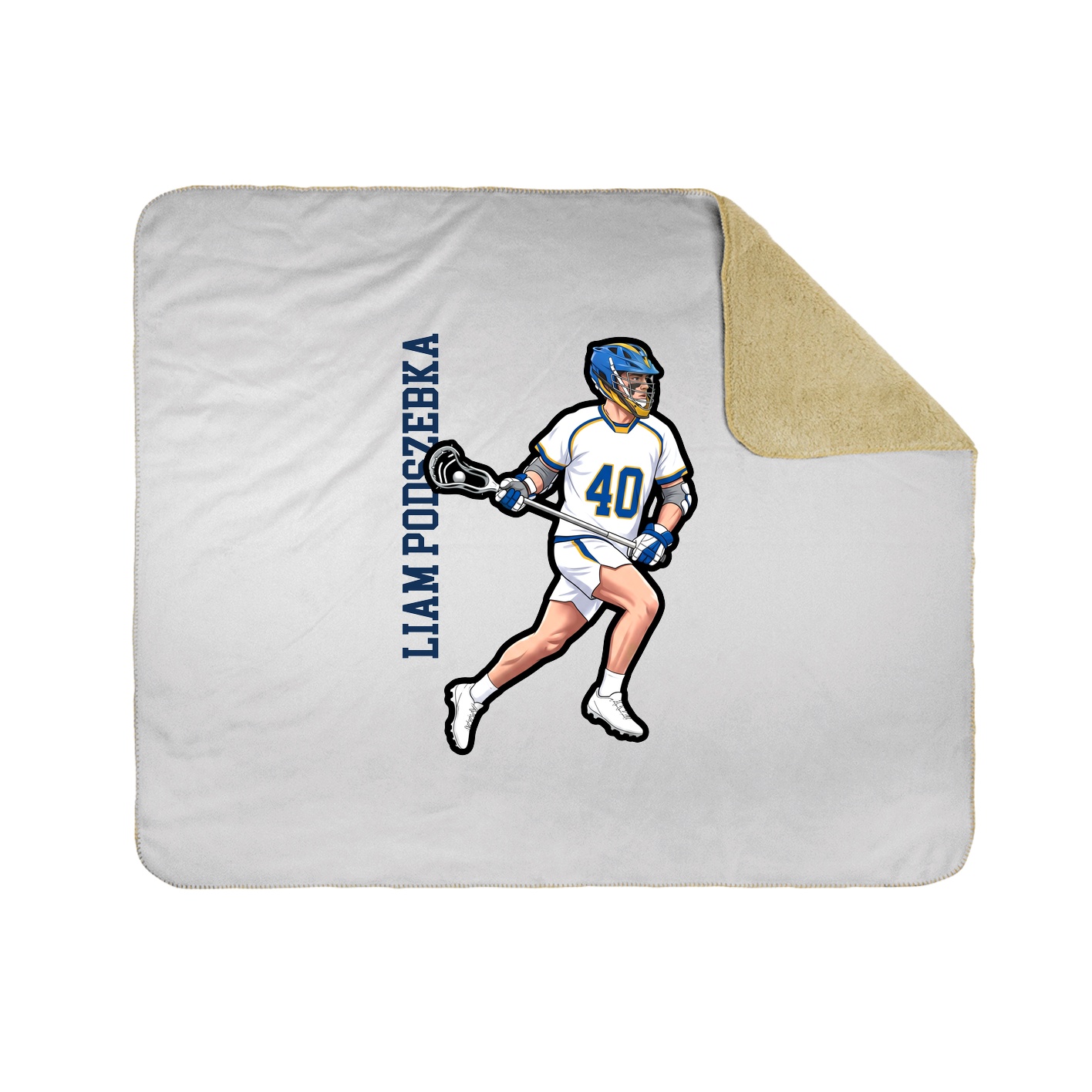 Throw Blanket — Name Vertical in White