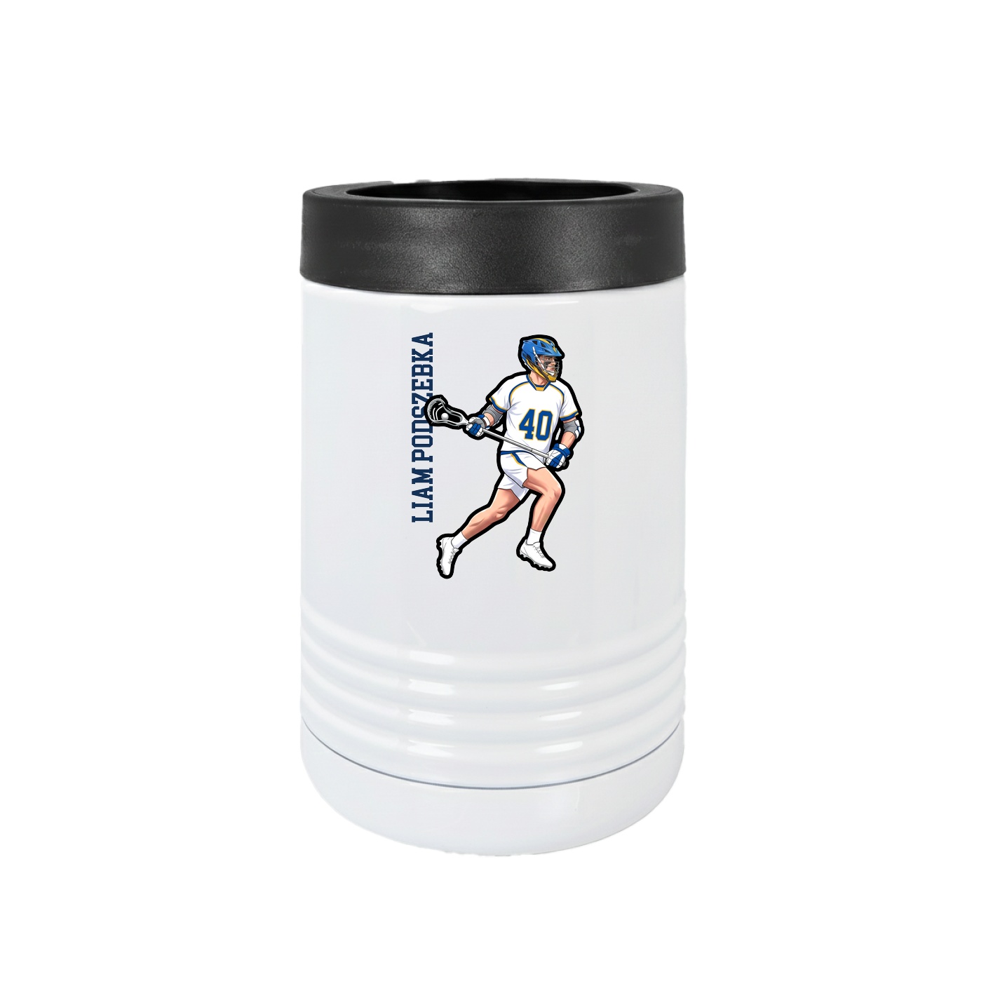 Beverage Holder — Name Vertical in White