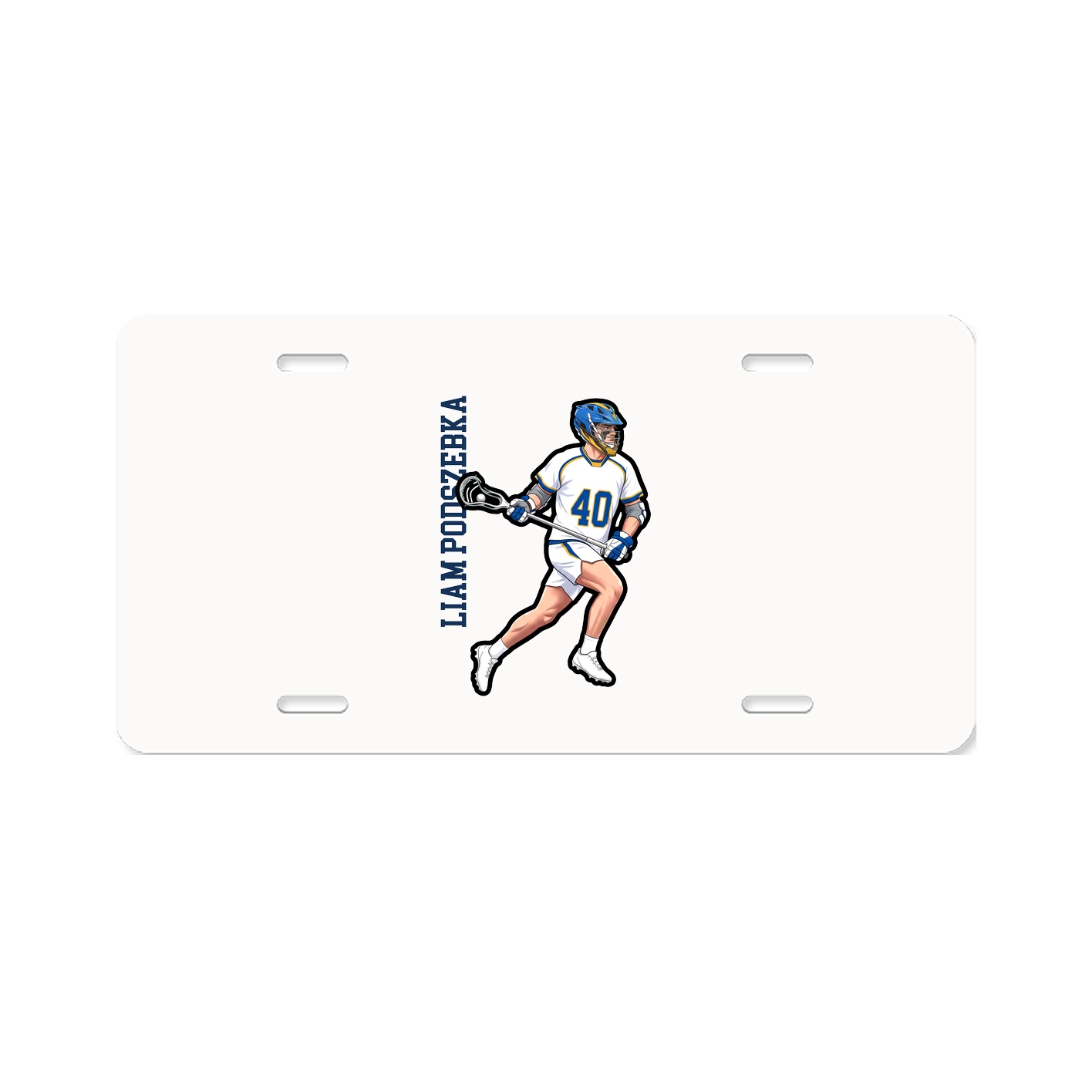 License Plate — Name Vertical in Classic