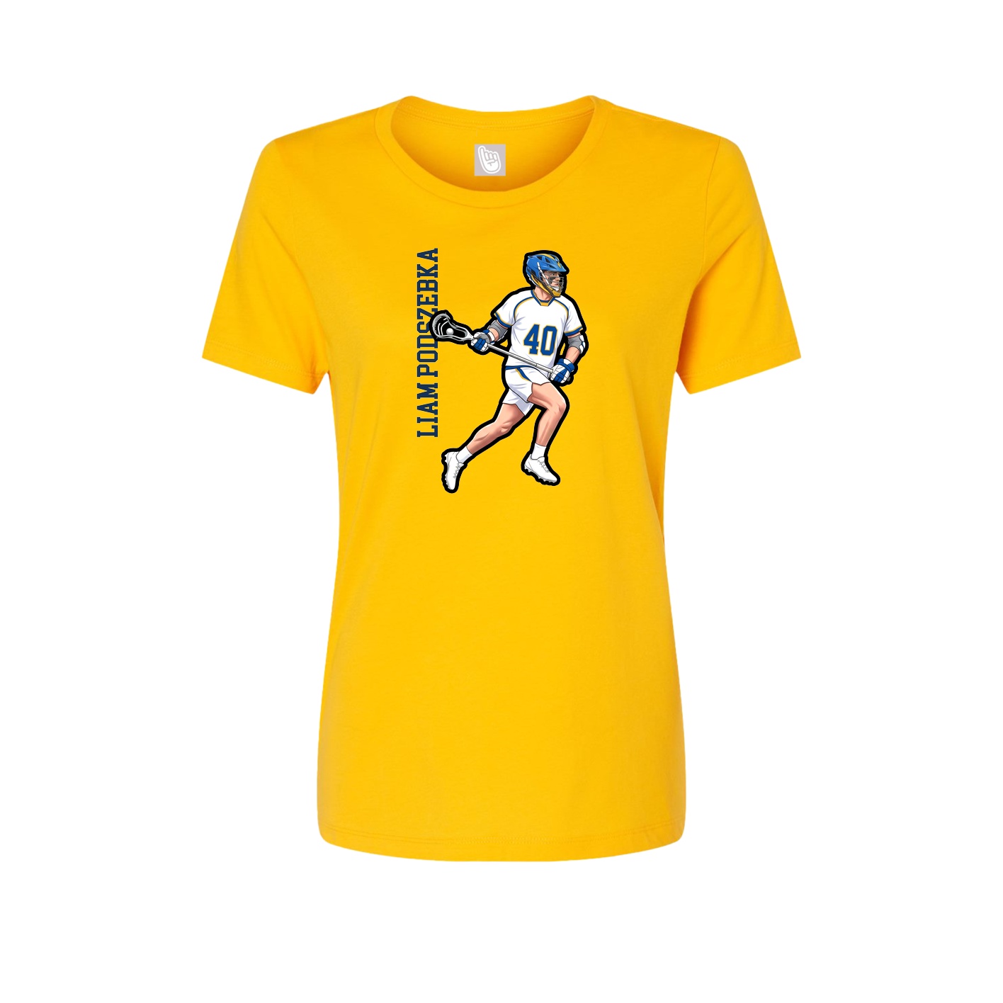 Womens Tee — Name Vertical in Gold