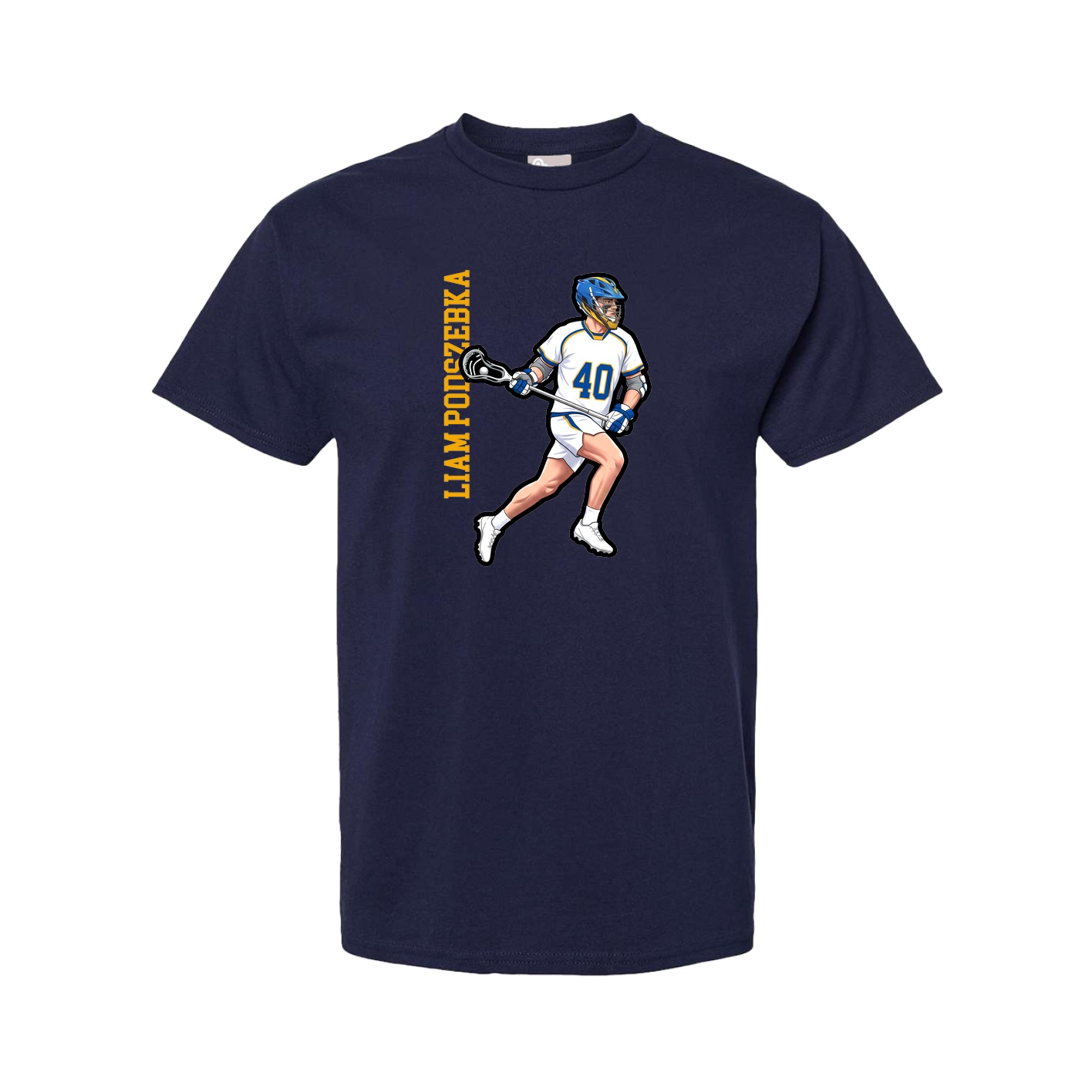 Youth Tee — Name Vertical in Navy