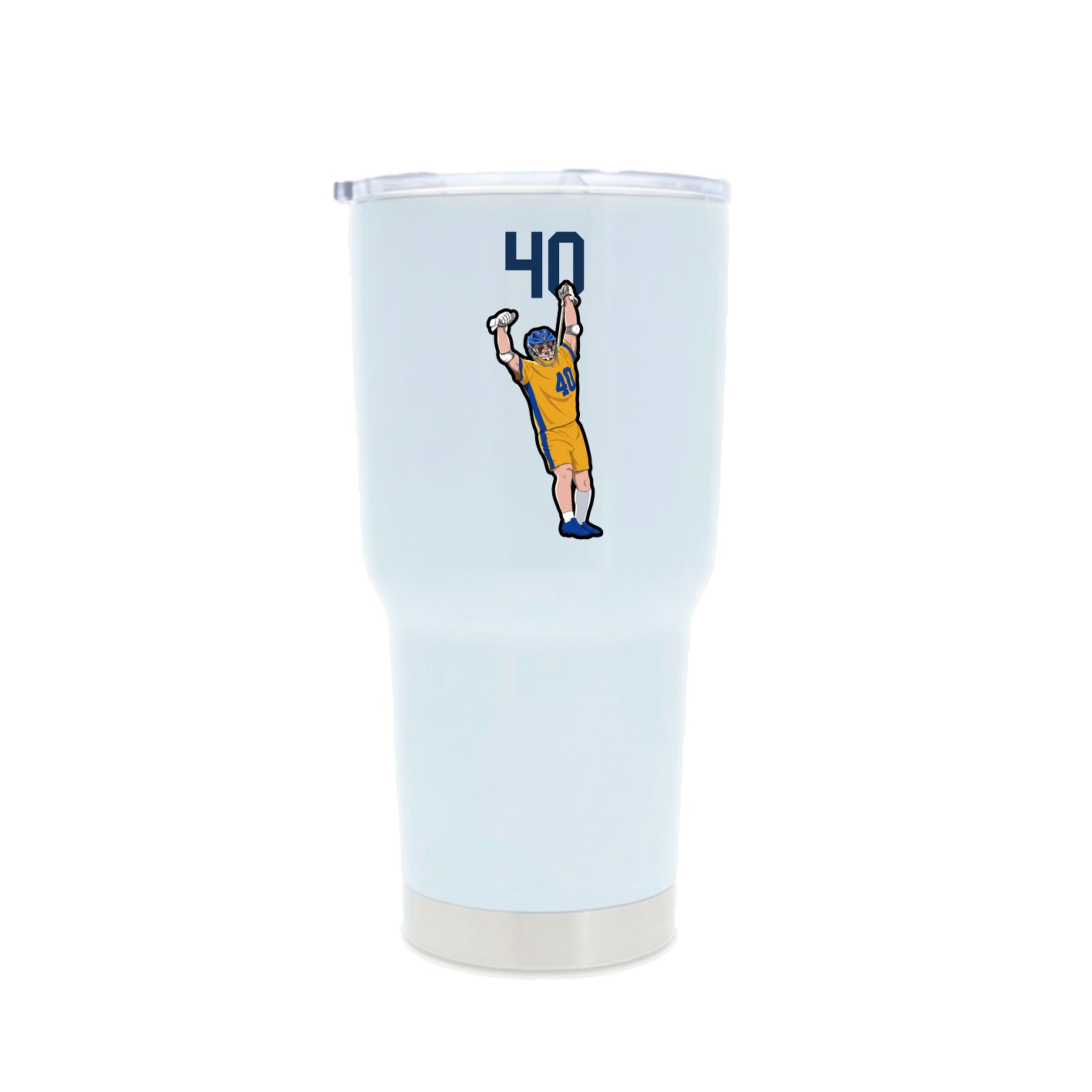 30oz Stainless Steel Tumbler — Number Top in White