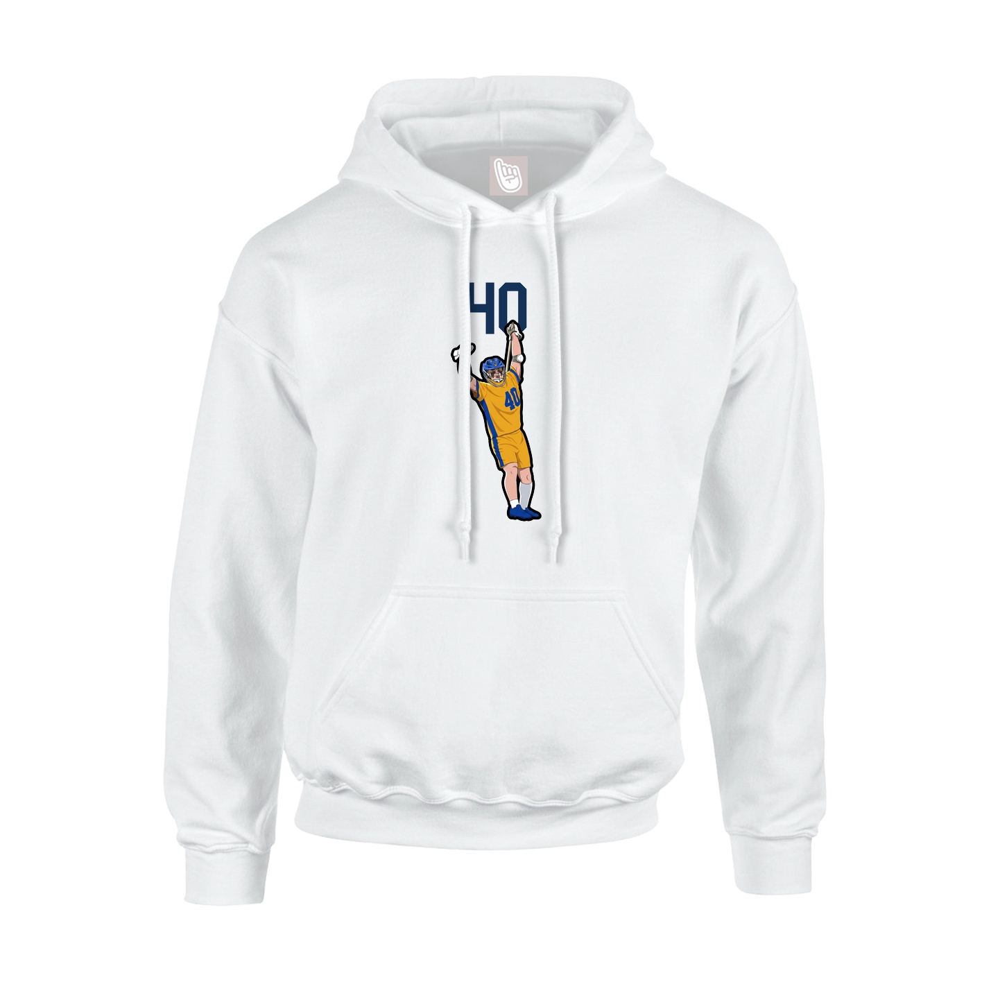 Youth Hoodie — Number Top in White