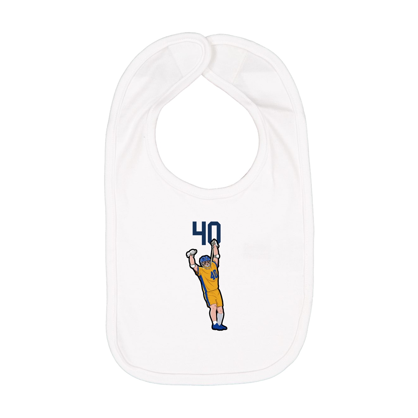 Infant Bib — Number Top in White