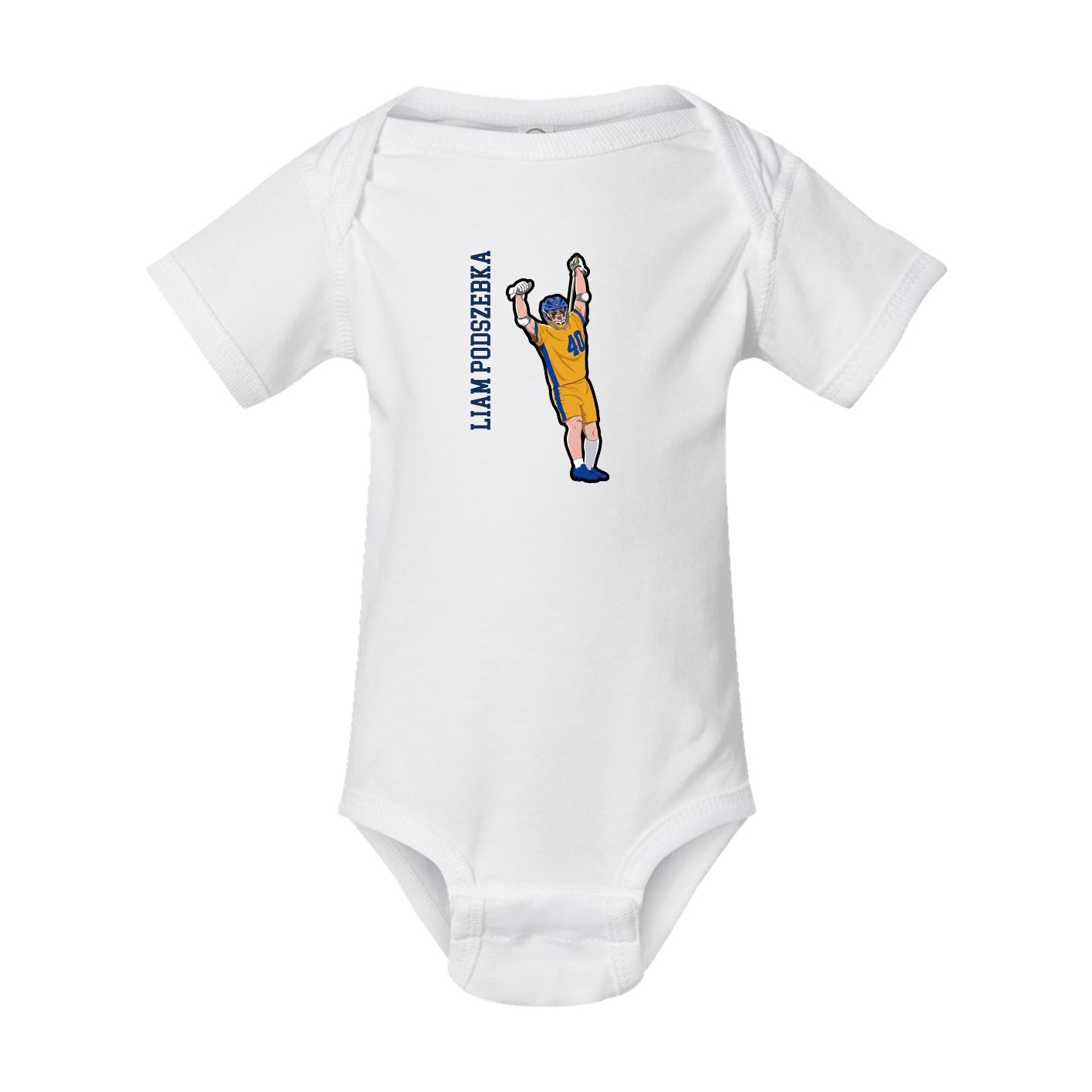 Baby Onesie — Name Vertical in White