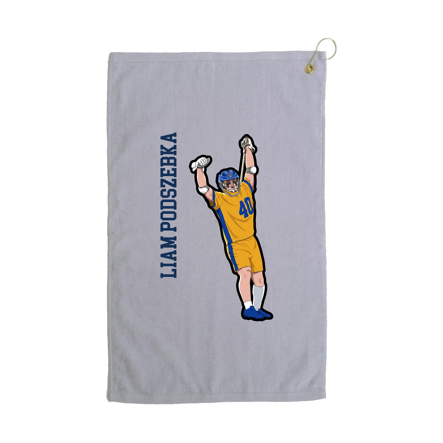 Golf Towel — Name Vertical in Grey