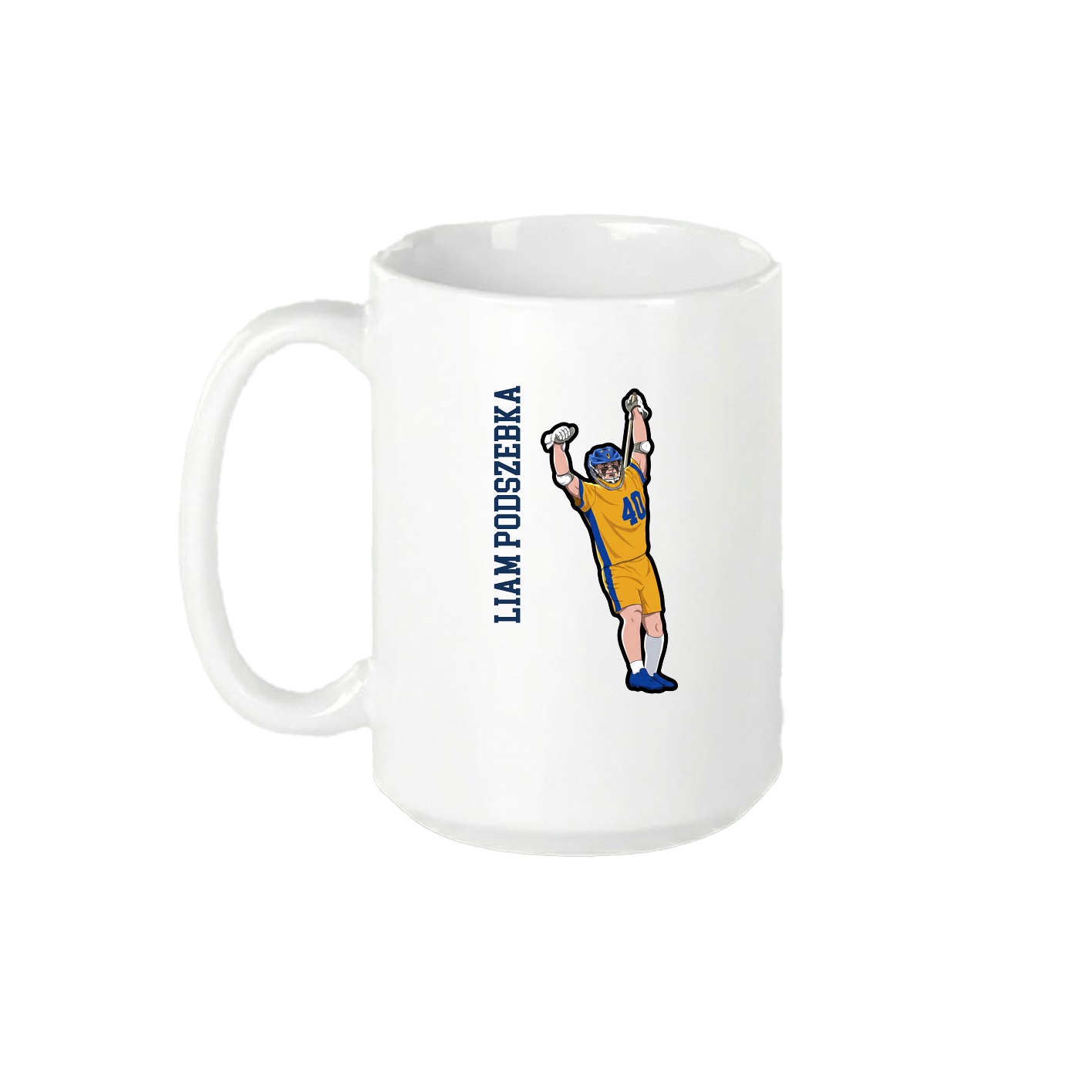 15oz Coffee Mug — Name Vertical in White
