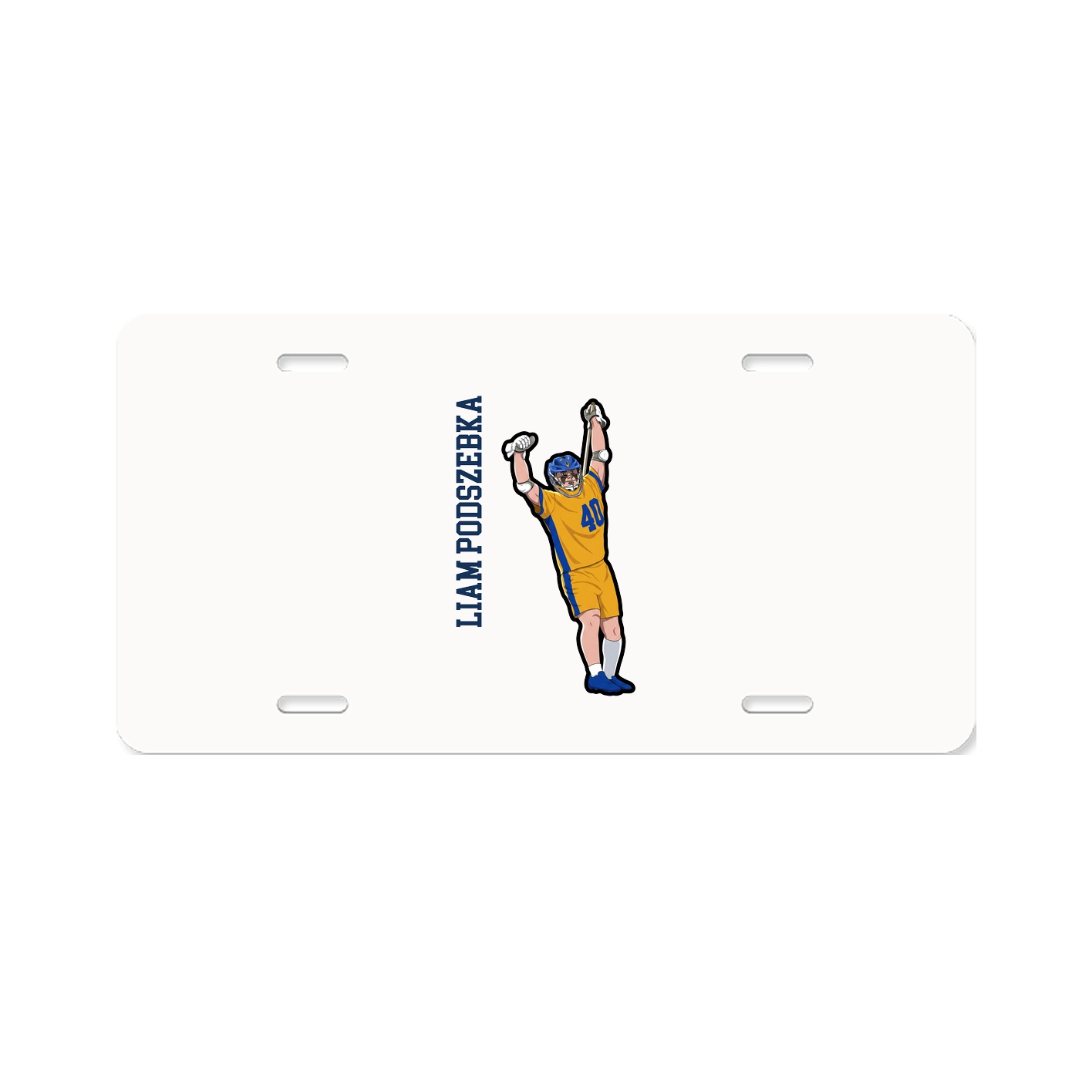 License Plate — Name Vertical in Classic